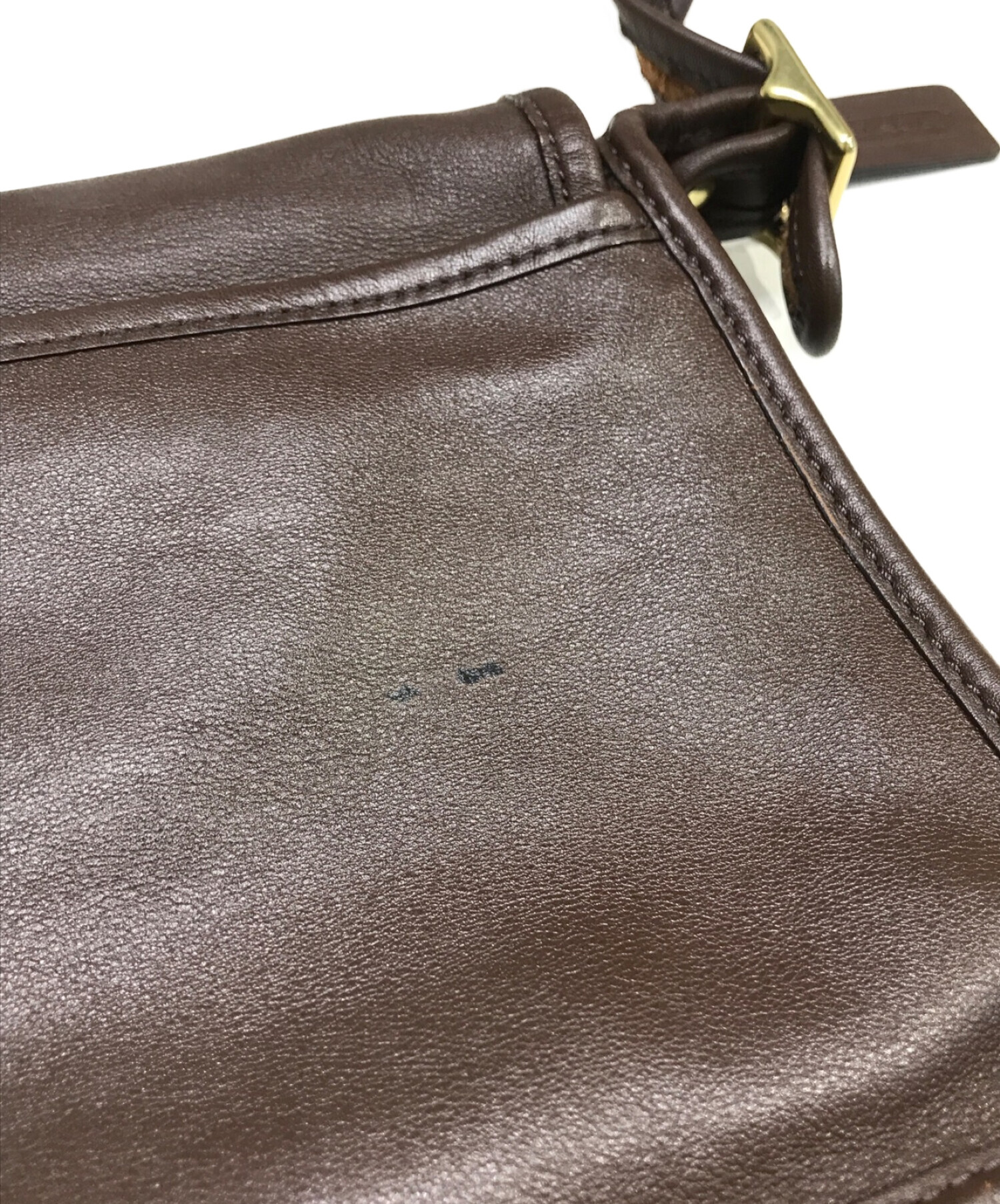 中古・古着通販】COACH (コーチ) レザーショルダーバッグ ブラウン