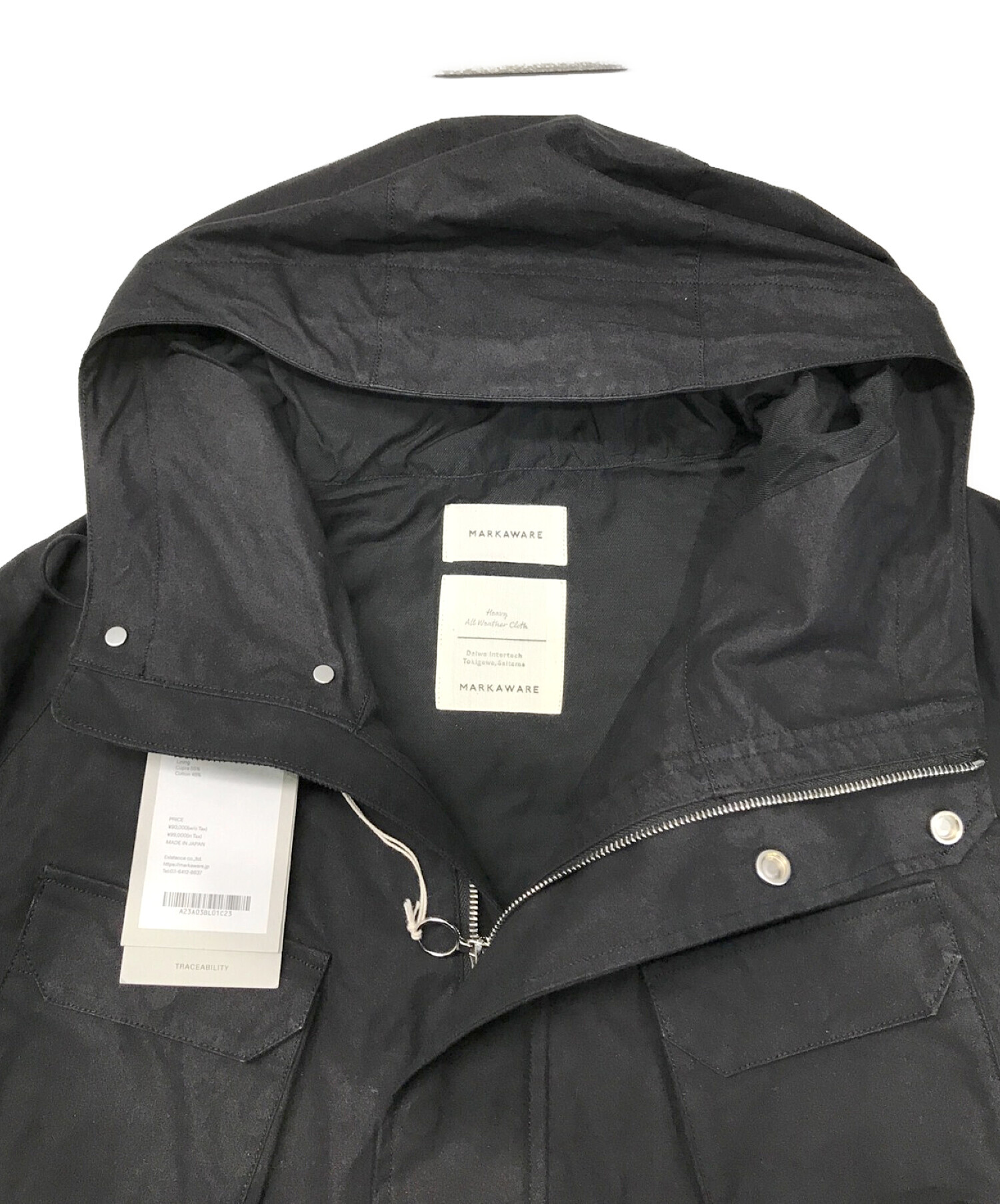 MARKWARE (マーカウェア) FISHERMAN JACKET HEAVY ALL WEATHER CLOTH ブラック サイズ:3