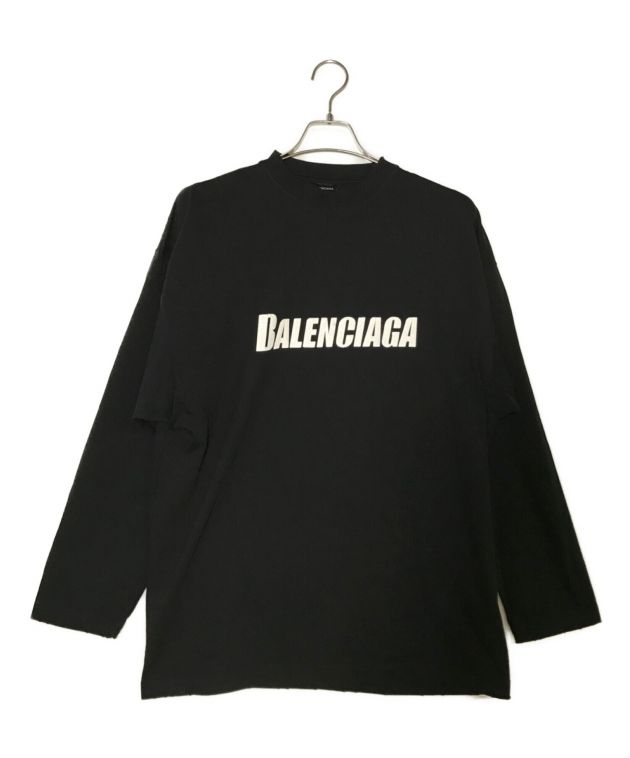 中古・古着通販】BALENCIAGA (バレンシアガ) ロゴロングスリーブカットソー ブラック サイズ:L｜ブランド・古着通販  トレファク公式【TREFAC FASHION】スマホサイト