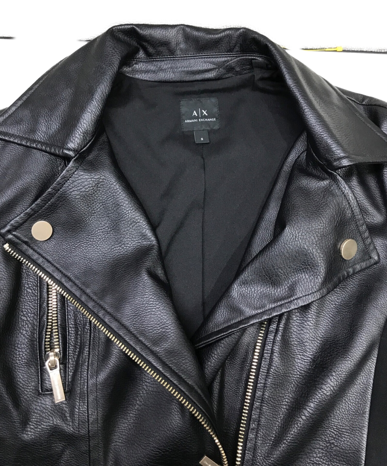 ARMANI EXCHANGE (アルマーニ エクスチェンジ) ダブルライダースジャケット ブラック サイズ:S