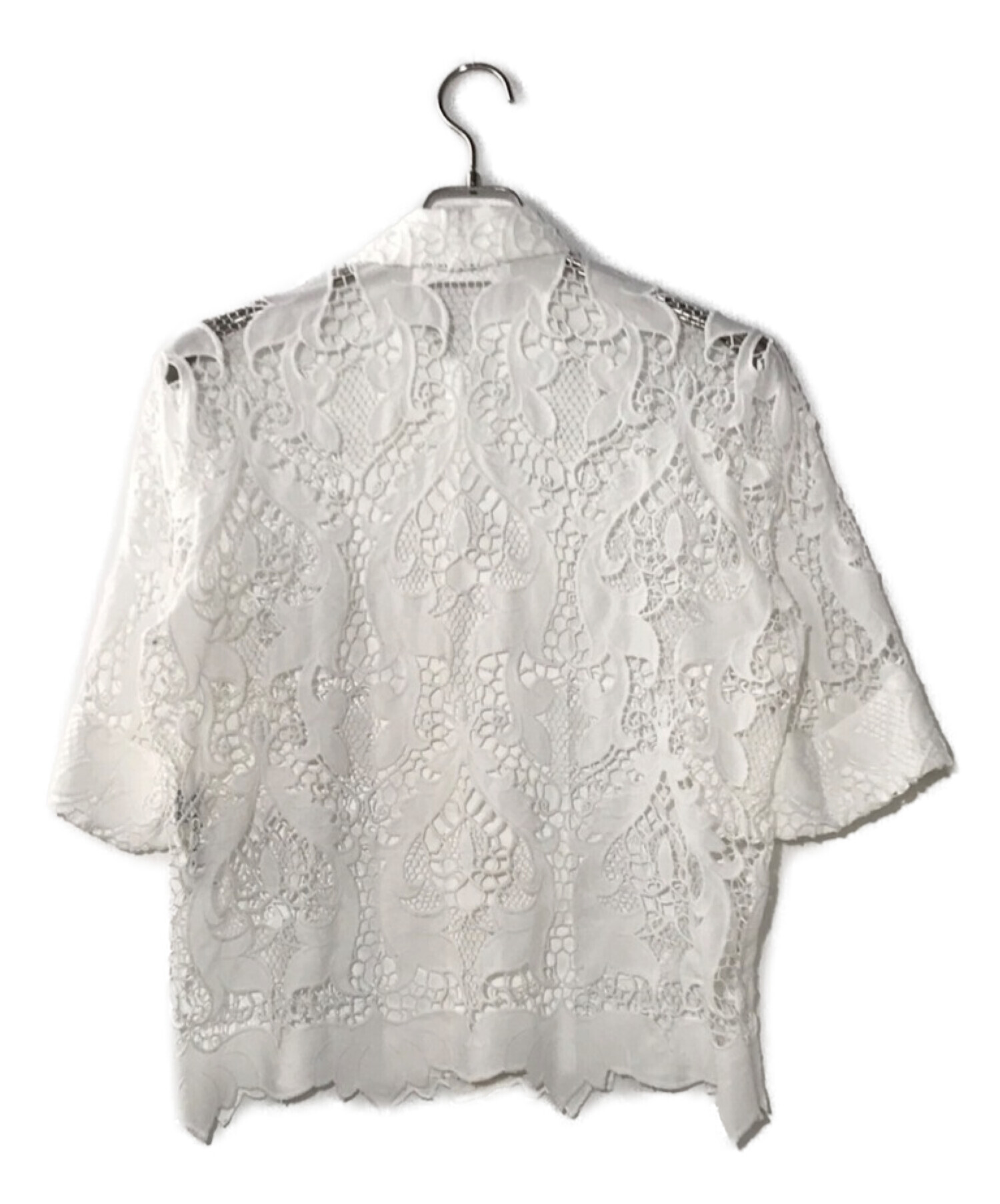 TOGA PULLA (トーガ プルラ) レースシャツ ホワイト サイズ:36