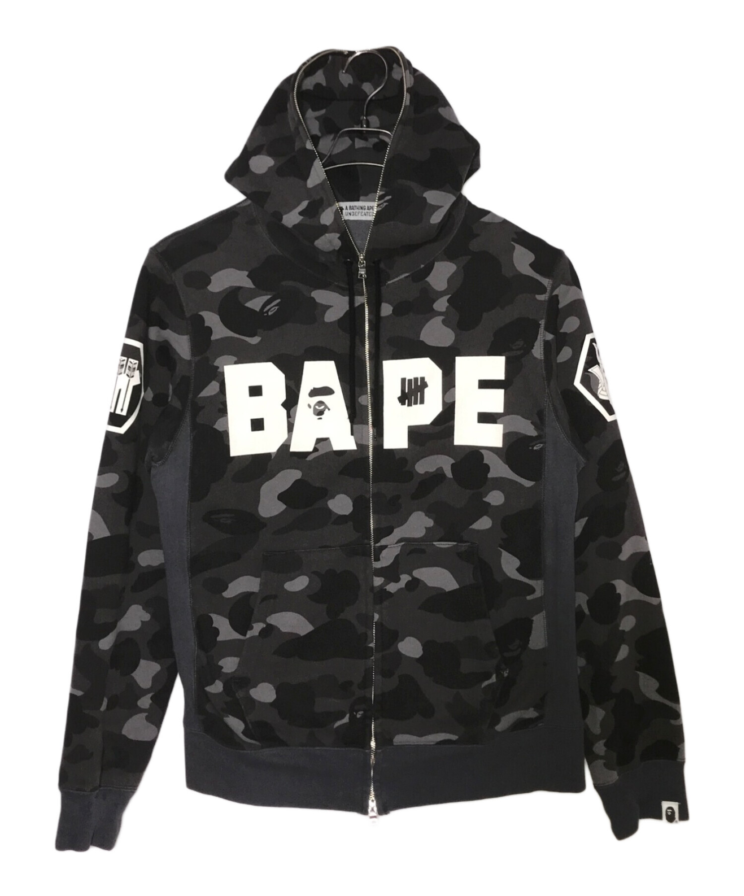 A BATHING APE (アベイシングエイプ) UNDEFEATED (アンディフィーテッド) ジップパーカー グレー サイズ:L