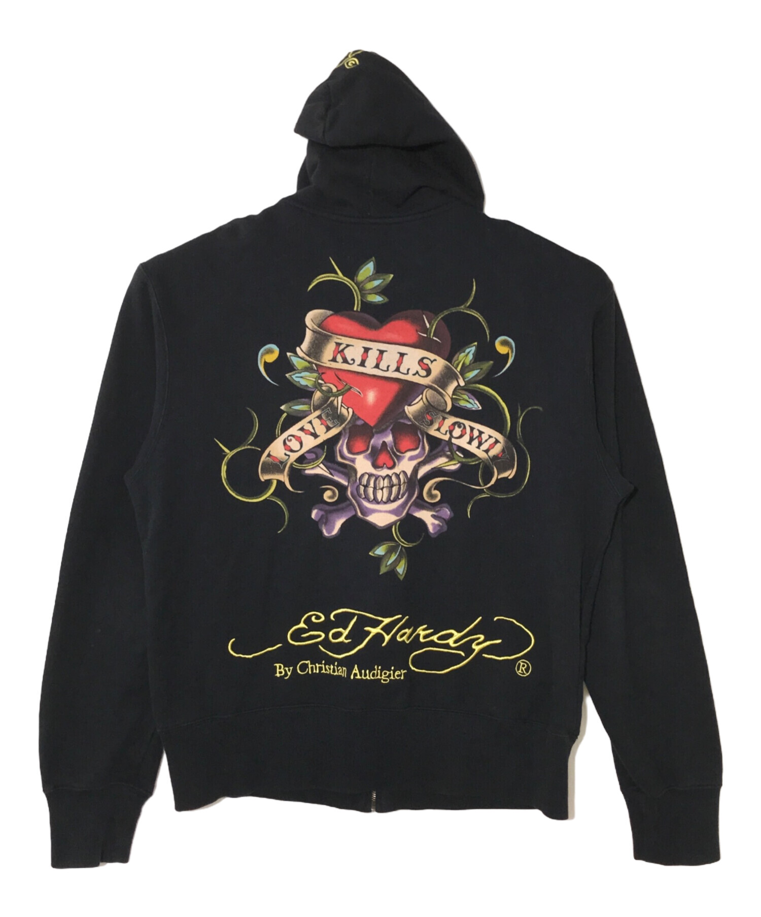 ED HARDY (エド ハーディー) ジップパーカー ブラック サイズ:L