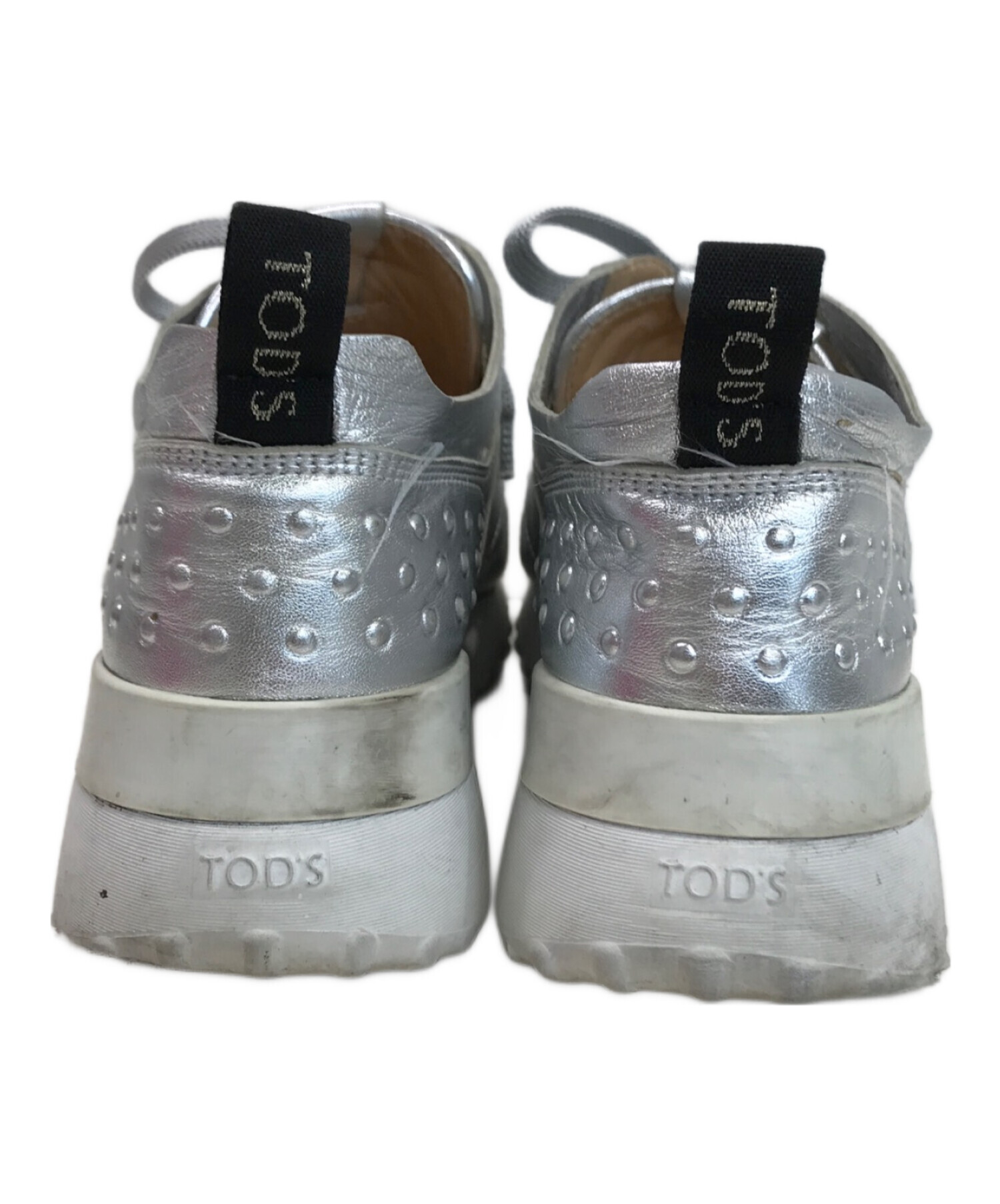 TOD'S (トッズ) 厚底スニーカー シルバー サイズ:37 2/1