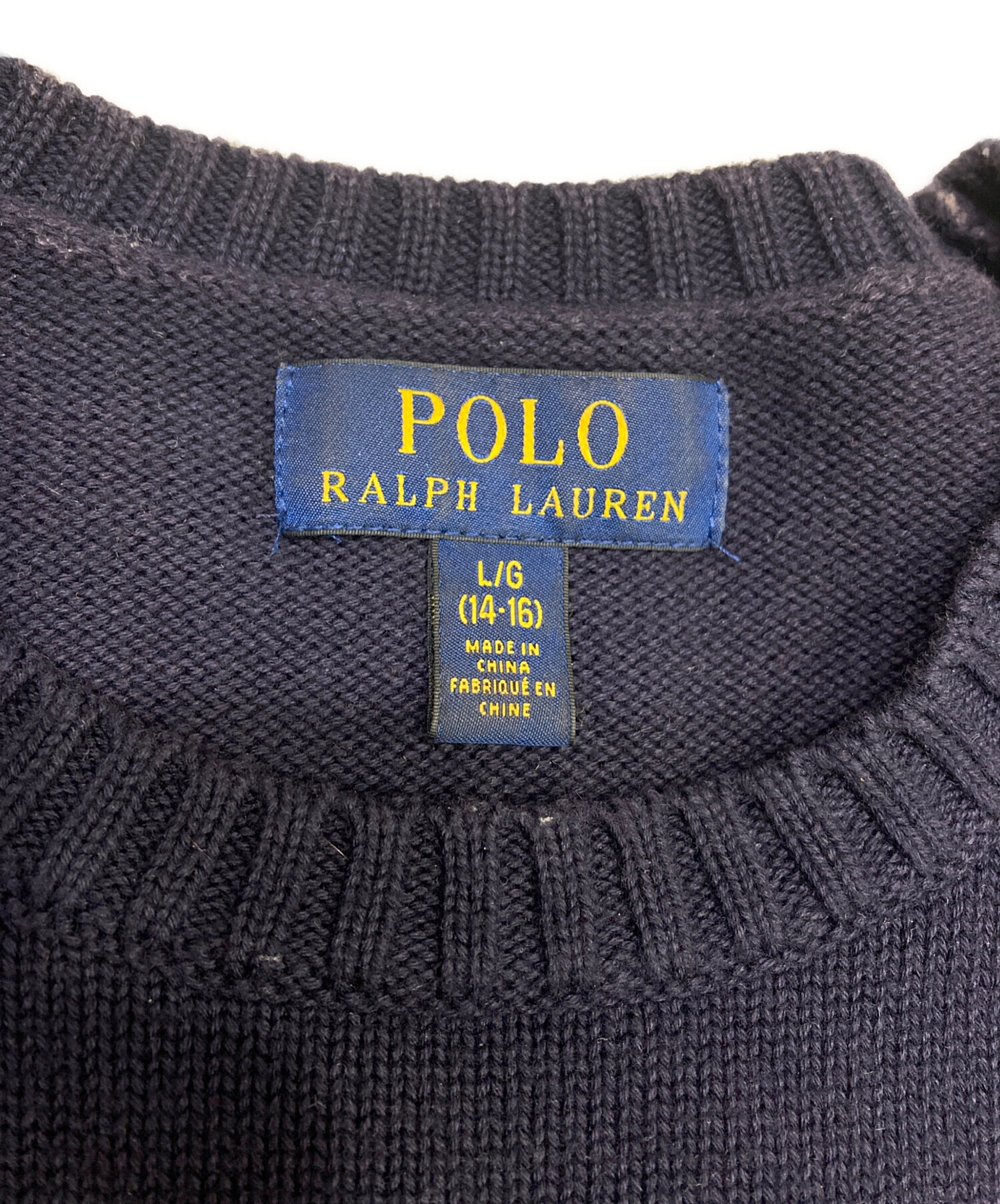 中古・古着通販】POLO RALPH LAUREN (ポロ・ラルフローレン) 刺繍ポロベアニット ネイビー サイズ:L｜ブランド・古着通販  トレファク公式【TREFAC FASHION】スマホサイト