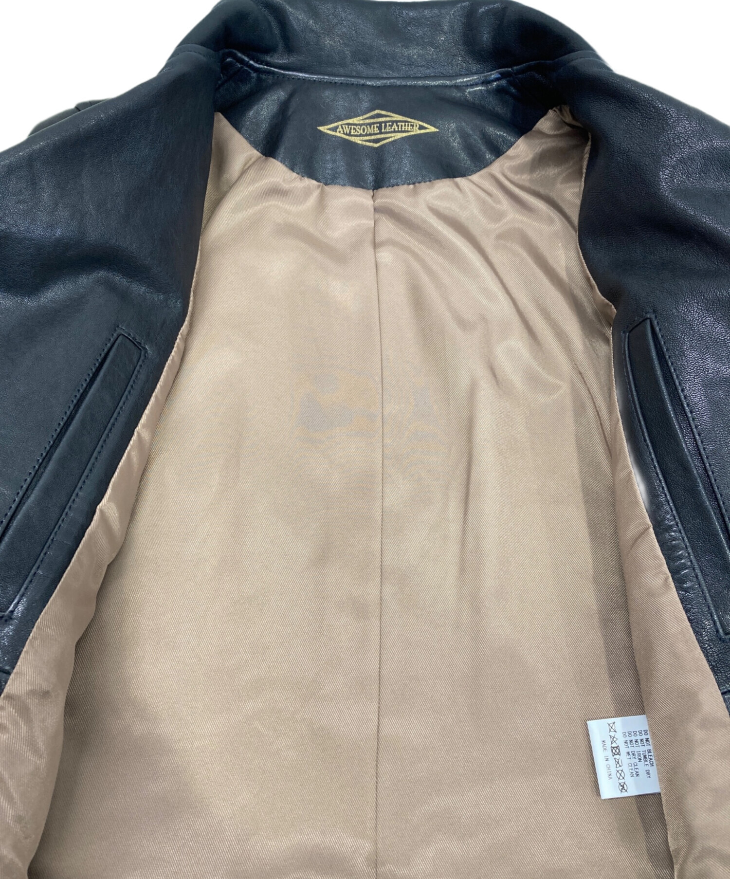 中古・古着通販】awsome leather (オーサムレザー) ダブルライダースジャケット ブラック 未使用品｜ブランド・古着通販  トレファク公式【TREFAC FASHION】スマホサイト