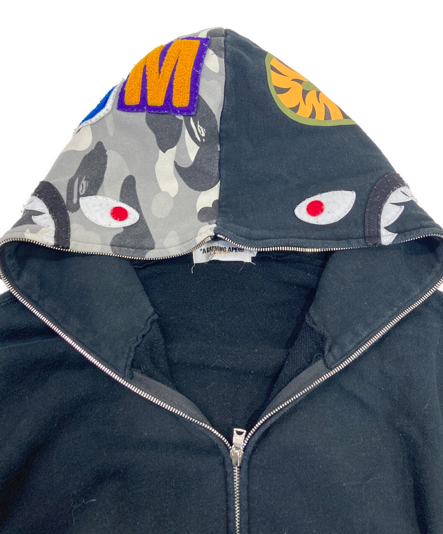 A BATHING APE (アベイシングエイプ) シャークパーカー ブラック サイズ:M