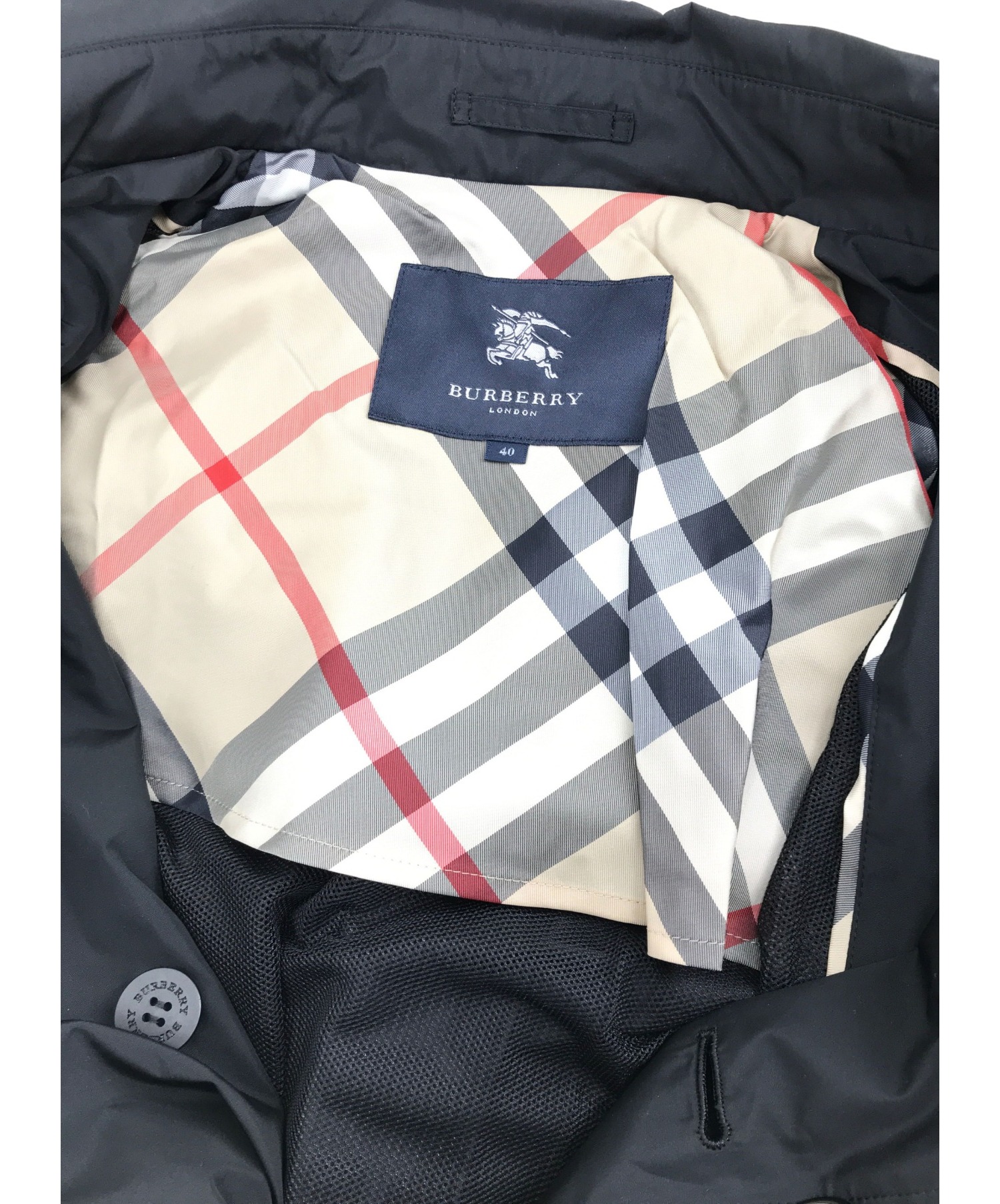 BURBERRY LONDON (バーバリーロンドン) ポケッタブルトレンチコート ブラック サイズ:40