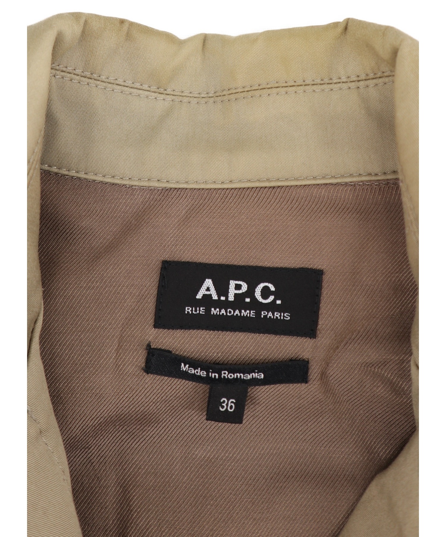 A.P.C. (アーペーセー) パイピングロングコート ベージュ サイズ:36