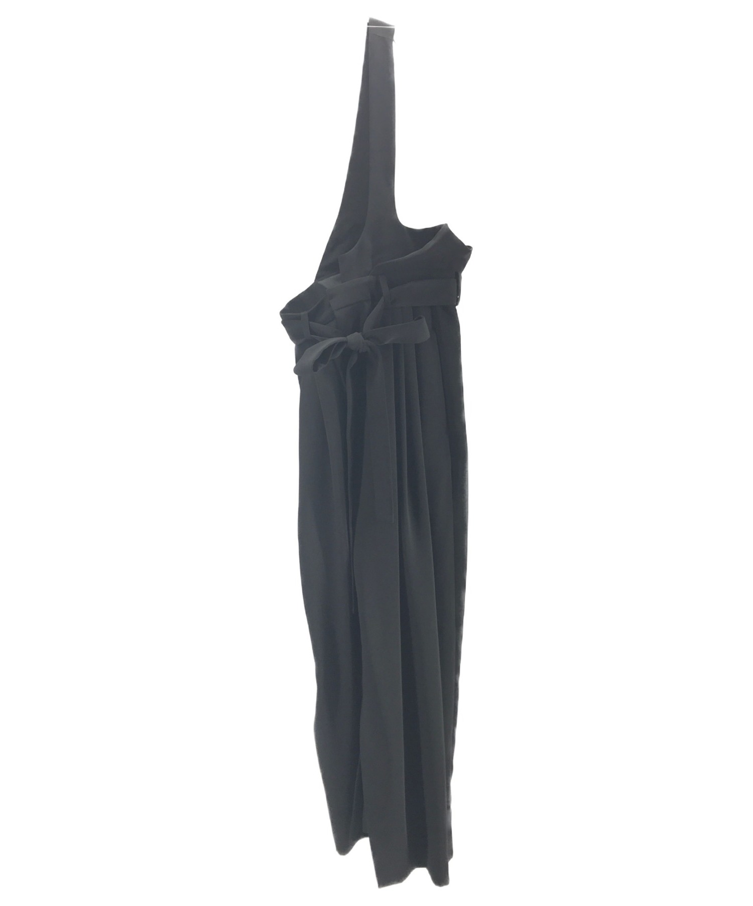 ENFOLD (エンフォルド) エステルクロスワンショルダースカート ブラック サイズ:36