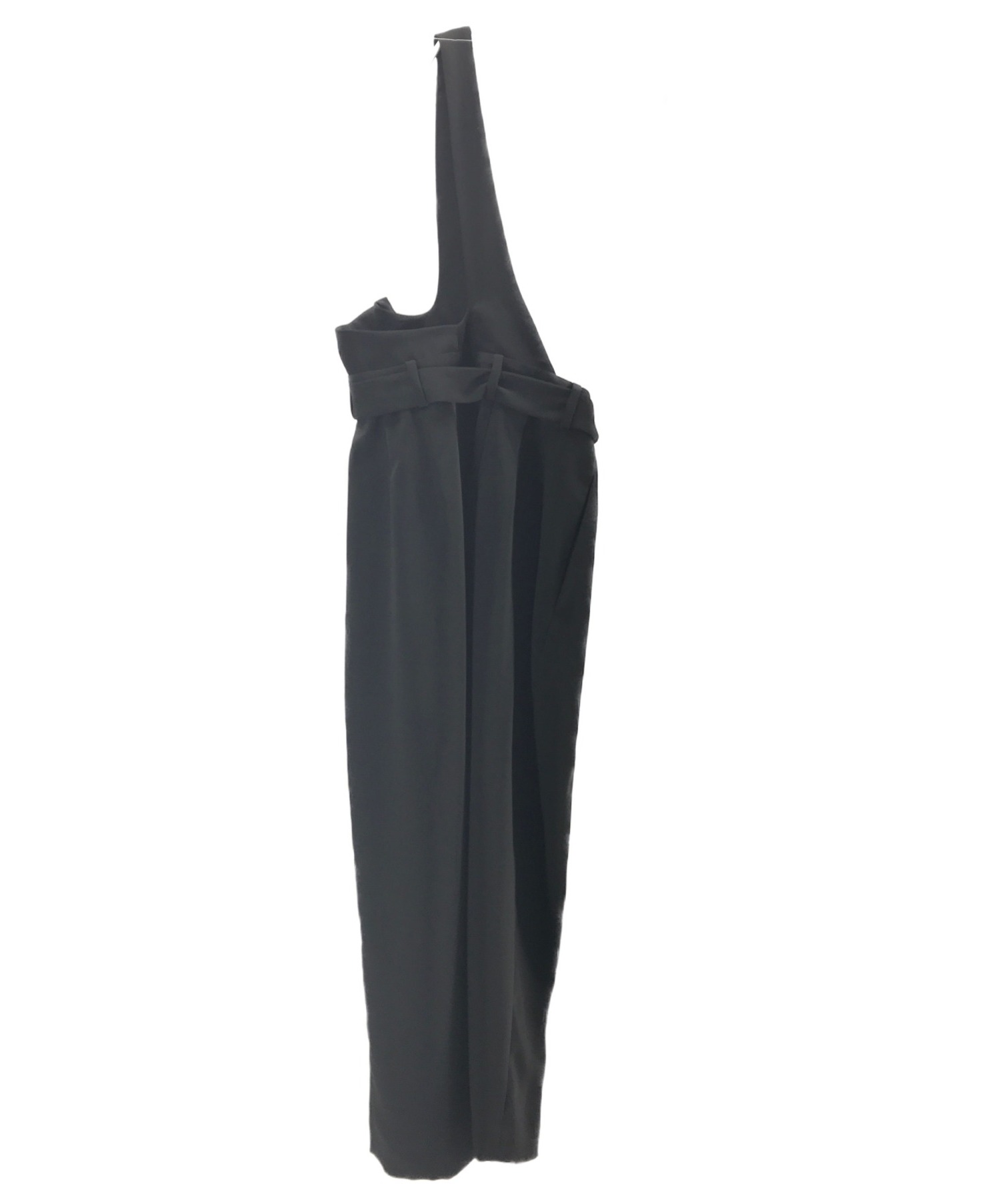 ENFOLD (エンフォルド) エステルクロスワンショルダースカート ブラック サイズ:36