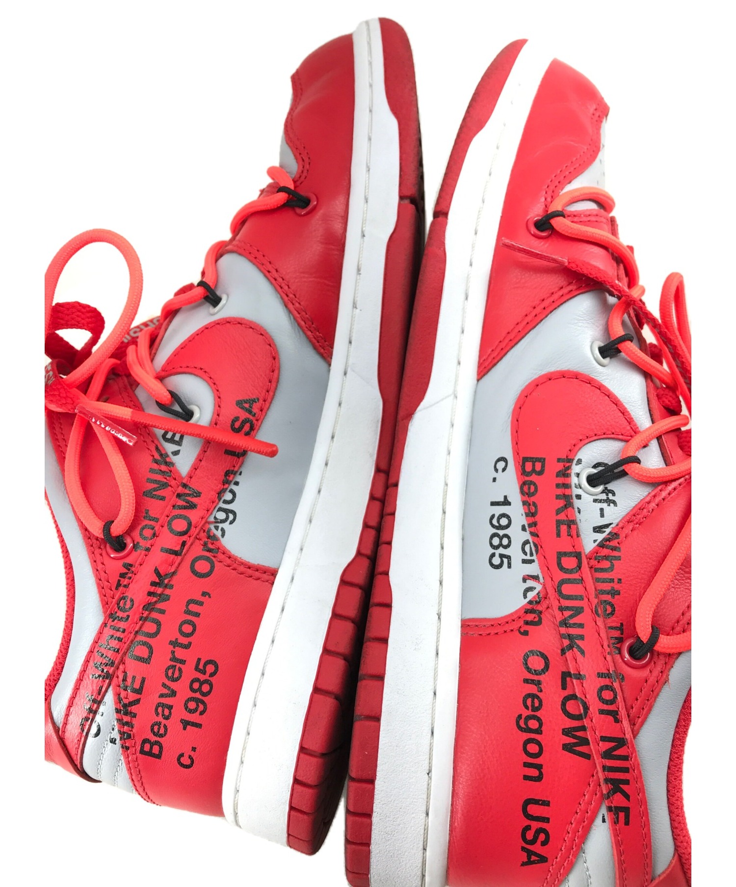 NIKE OFF-WHITE DUNK LOW RED 27cm