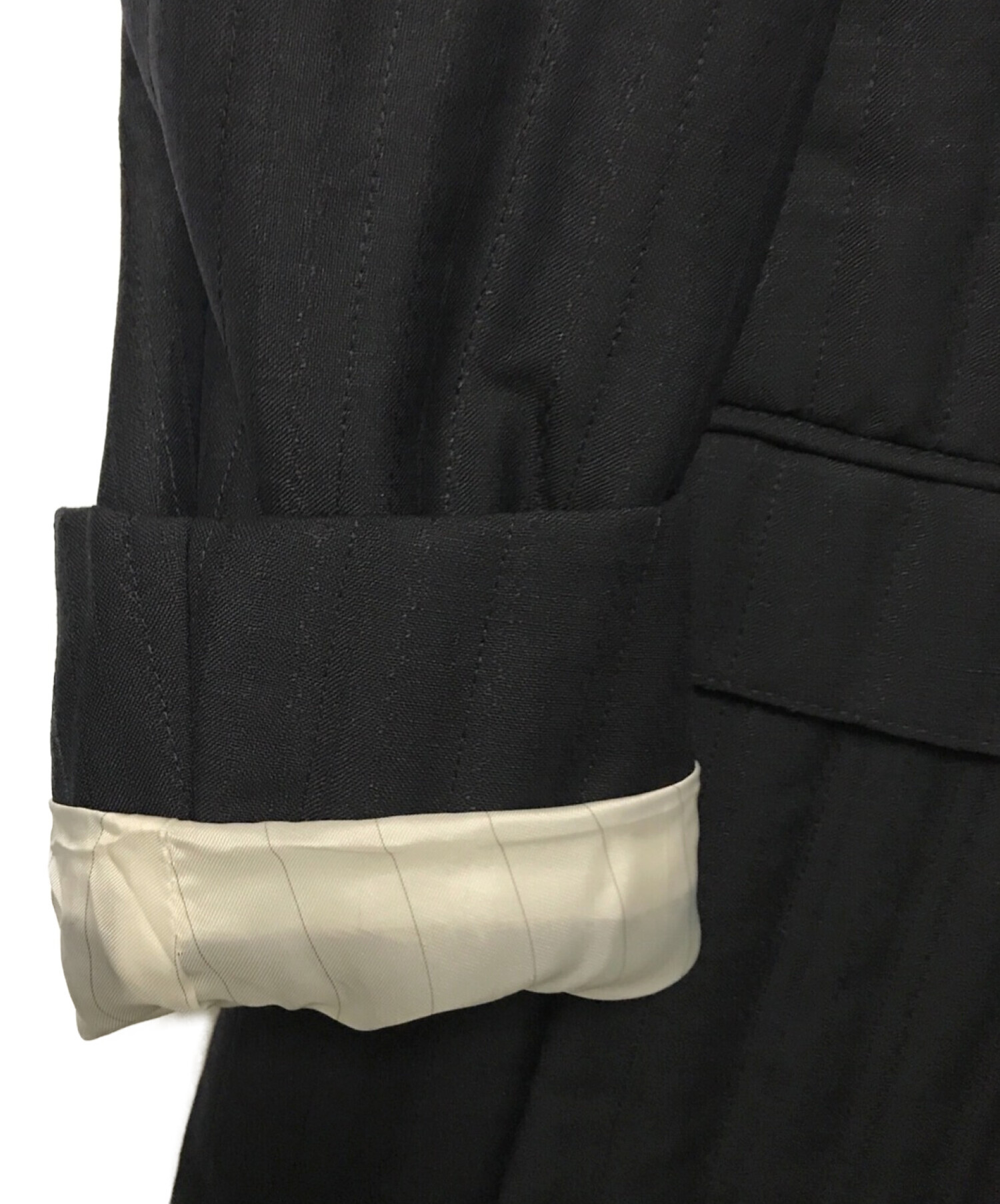 PRADA (プラダ) ウールモヘア中綿テーラードジャケット ブラック サイズ:48R