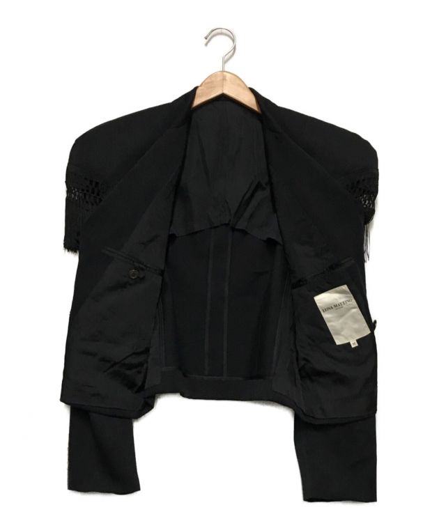 LUNA MATTINO (ルナマティーノ) パワショルフリンジショートジャケット ブラック サイズ:M