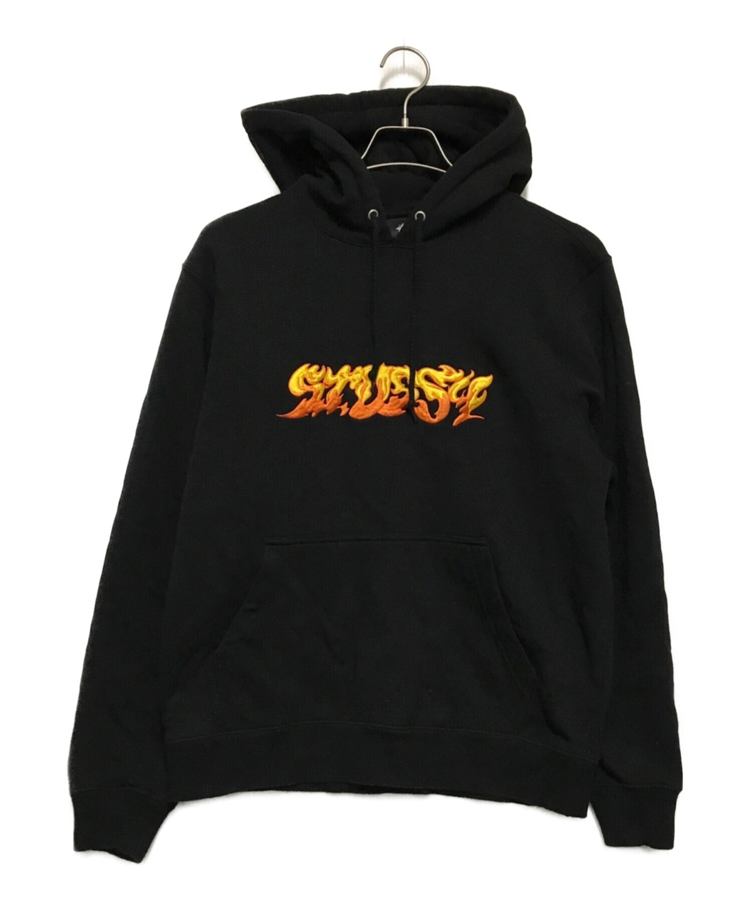 stussy (ステューシー) ファイヤーロゴパーカー ブラック サイズ:S