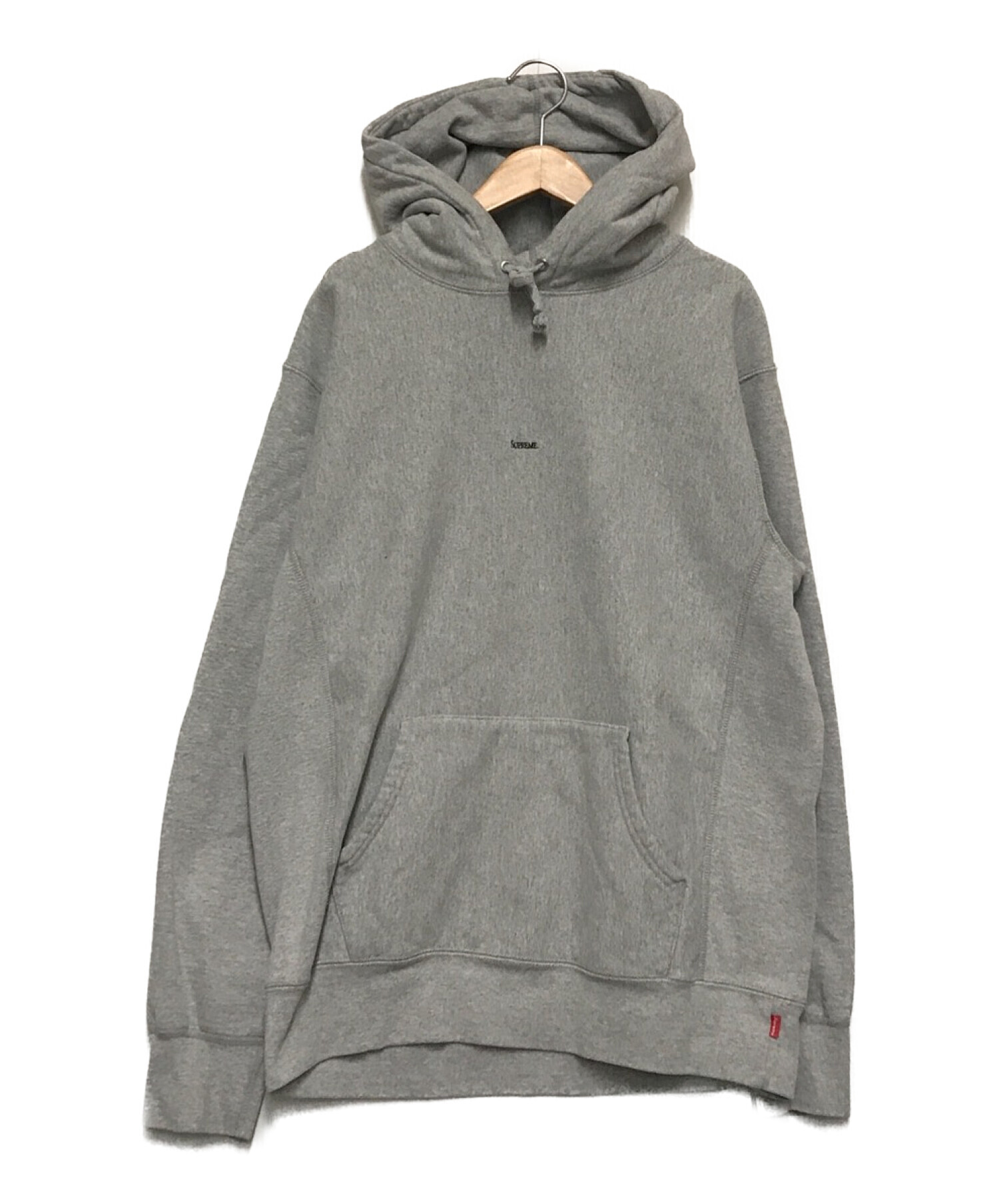 SUPREME (シュプリーム) Micro Logo Hooded Sweatshirt グレー サイズ:Large