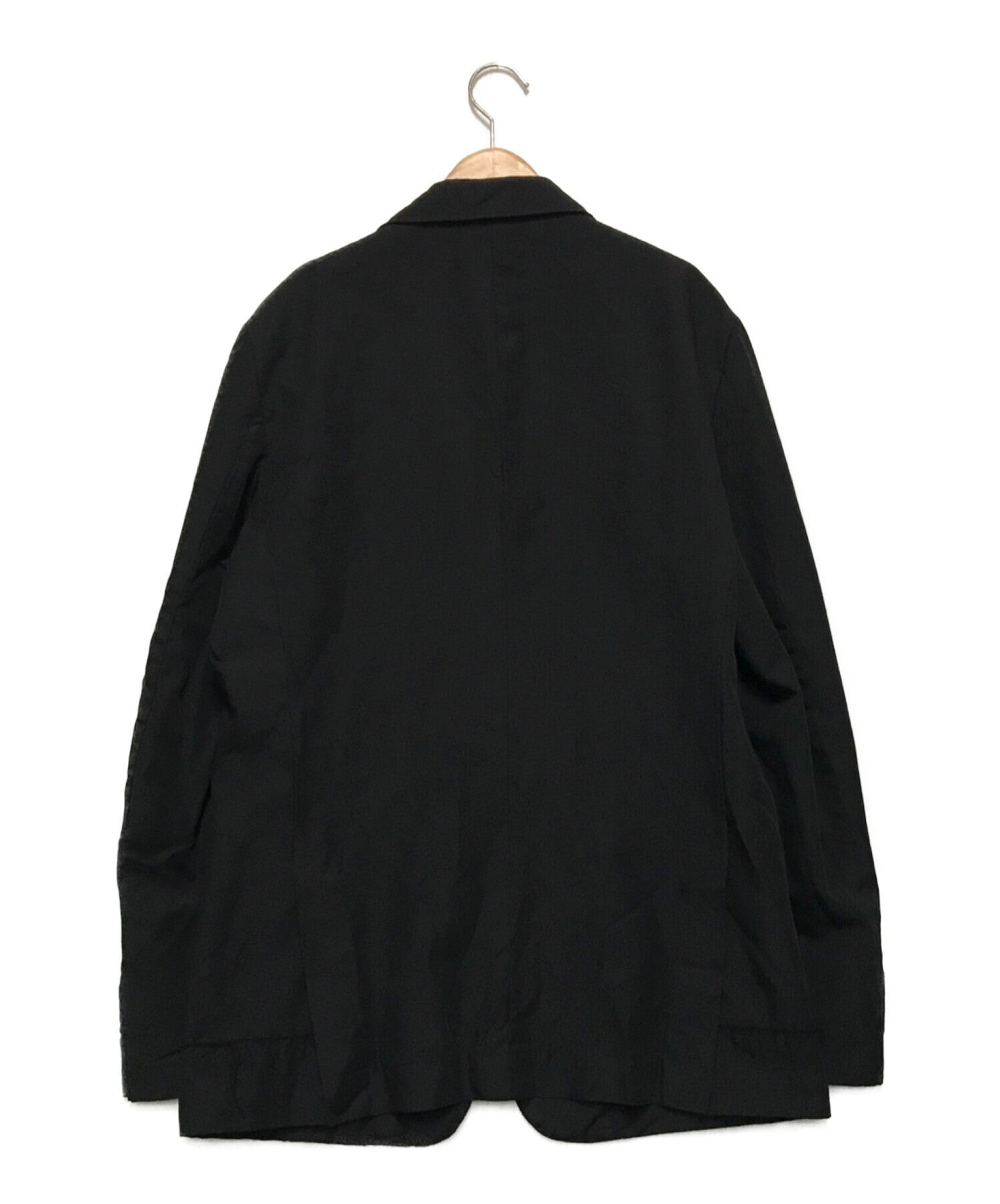 COMME des GARCONS HOMME DEUX (コムデギャルソン オム ドゥ) エステル製品染めカットオフジャケット ブラック サイズ:XL