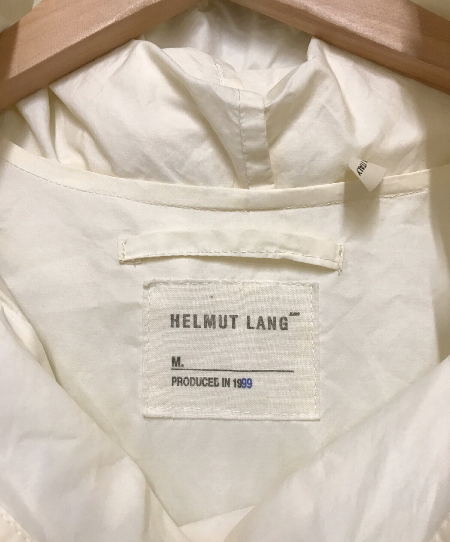 HELMUT LANG (ヘルムートラング) ミリタリーレースアップパーカー ホワイト サイズ:40