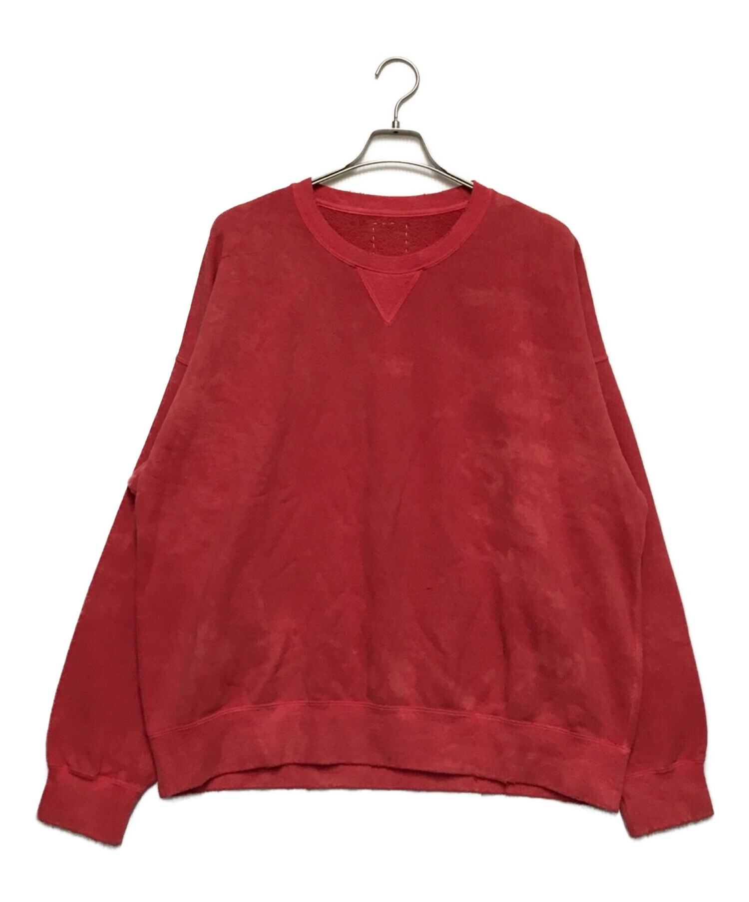 VISVIM (ビズビム) AMPLUS SWEAT UNEVEN DYE レッド サイズ:3