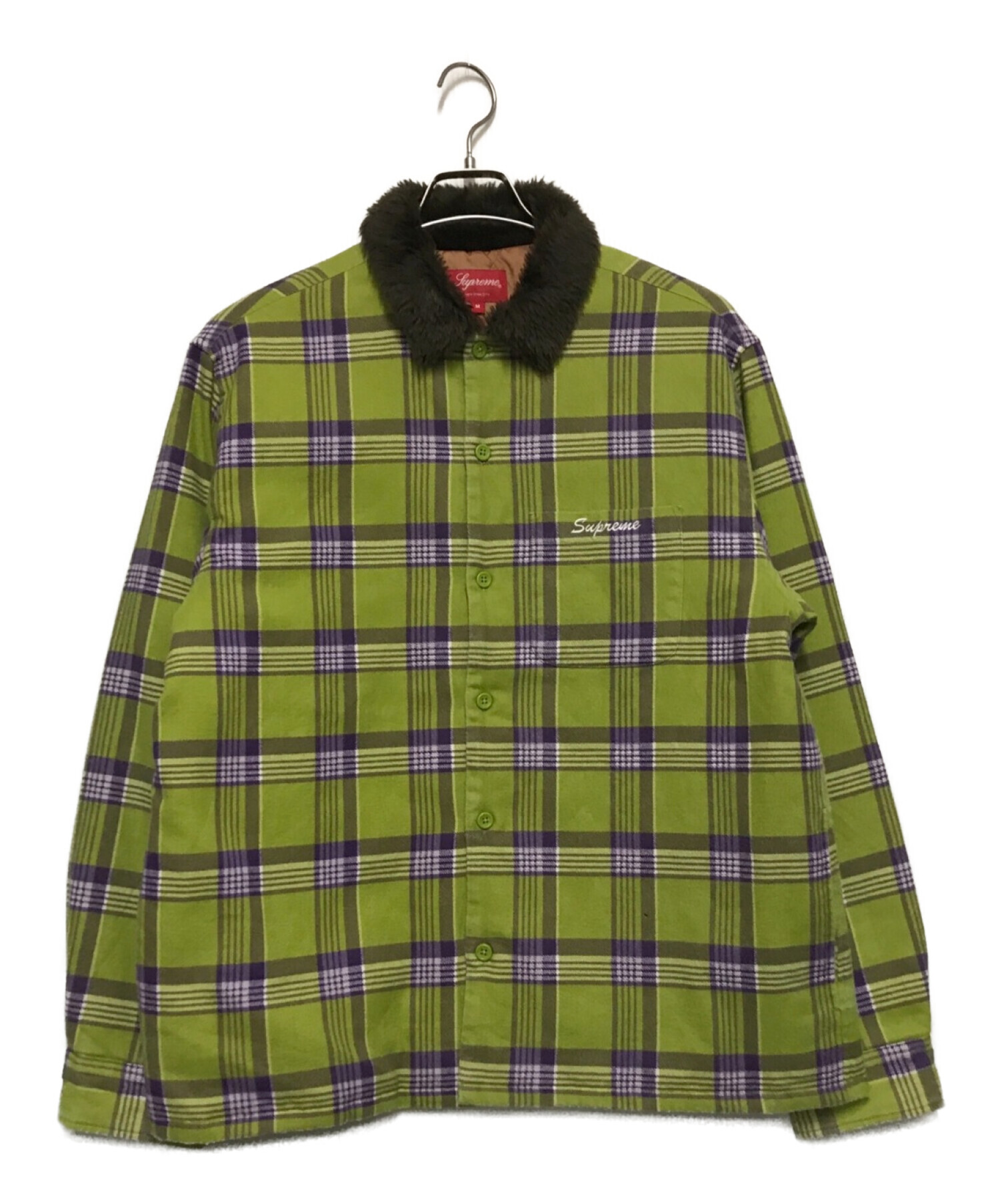 中古・古着通販】SUPREME (シュプリーム) faux fur collar flannel