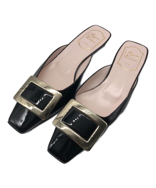 中古・古着通販】Roger Vivier (ロジェ ヴィヴィエ) メタルバックルフラットパンプス ブラック サイズ:36 1/2｜ブランド・古着通販  トレファク公式【TREFAC FASHION】スマホサイト