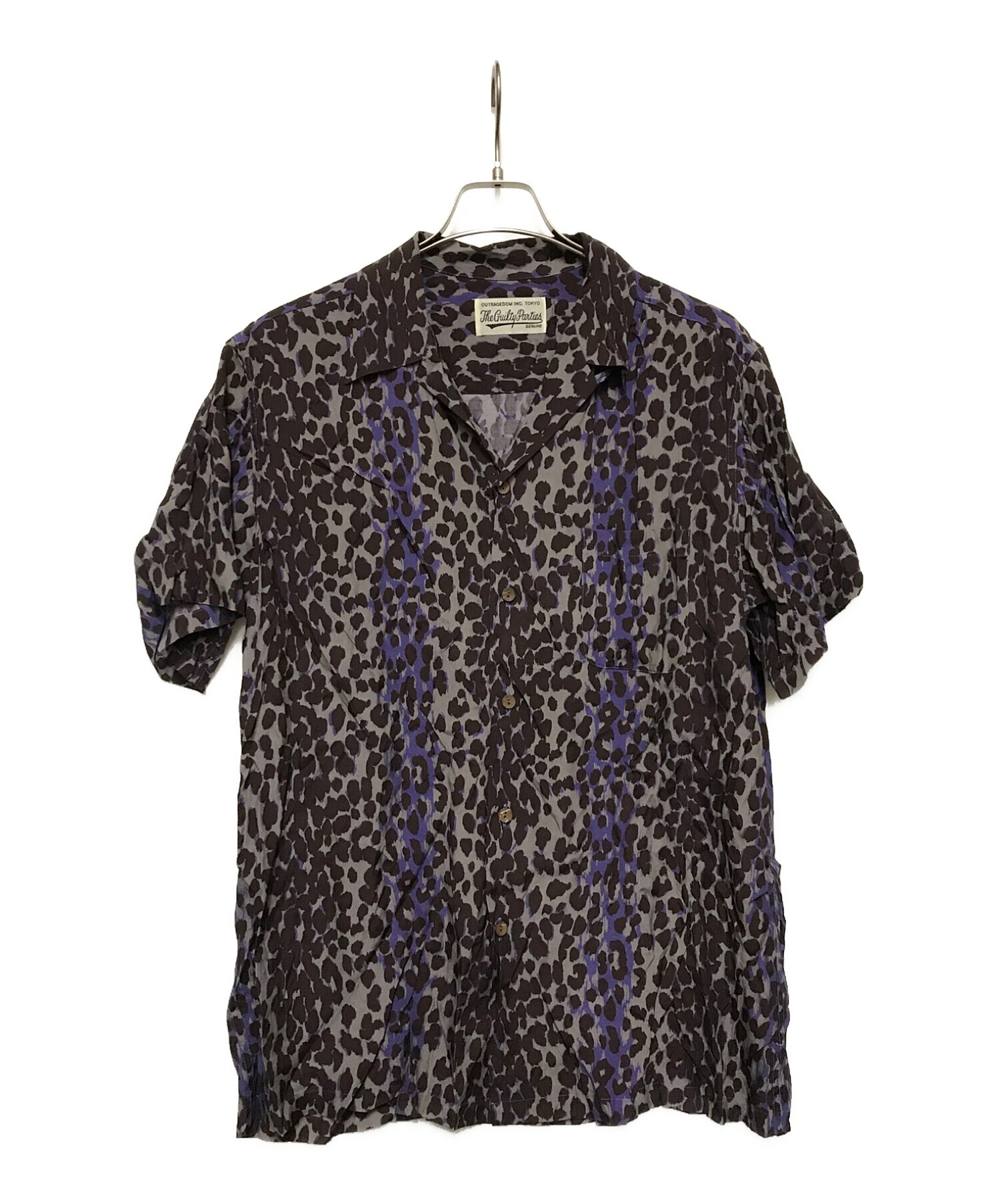 WACKO MARIA (ワコマリア) Leopard Hawaiian shirt ブラウン×パープル サイズ:L