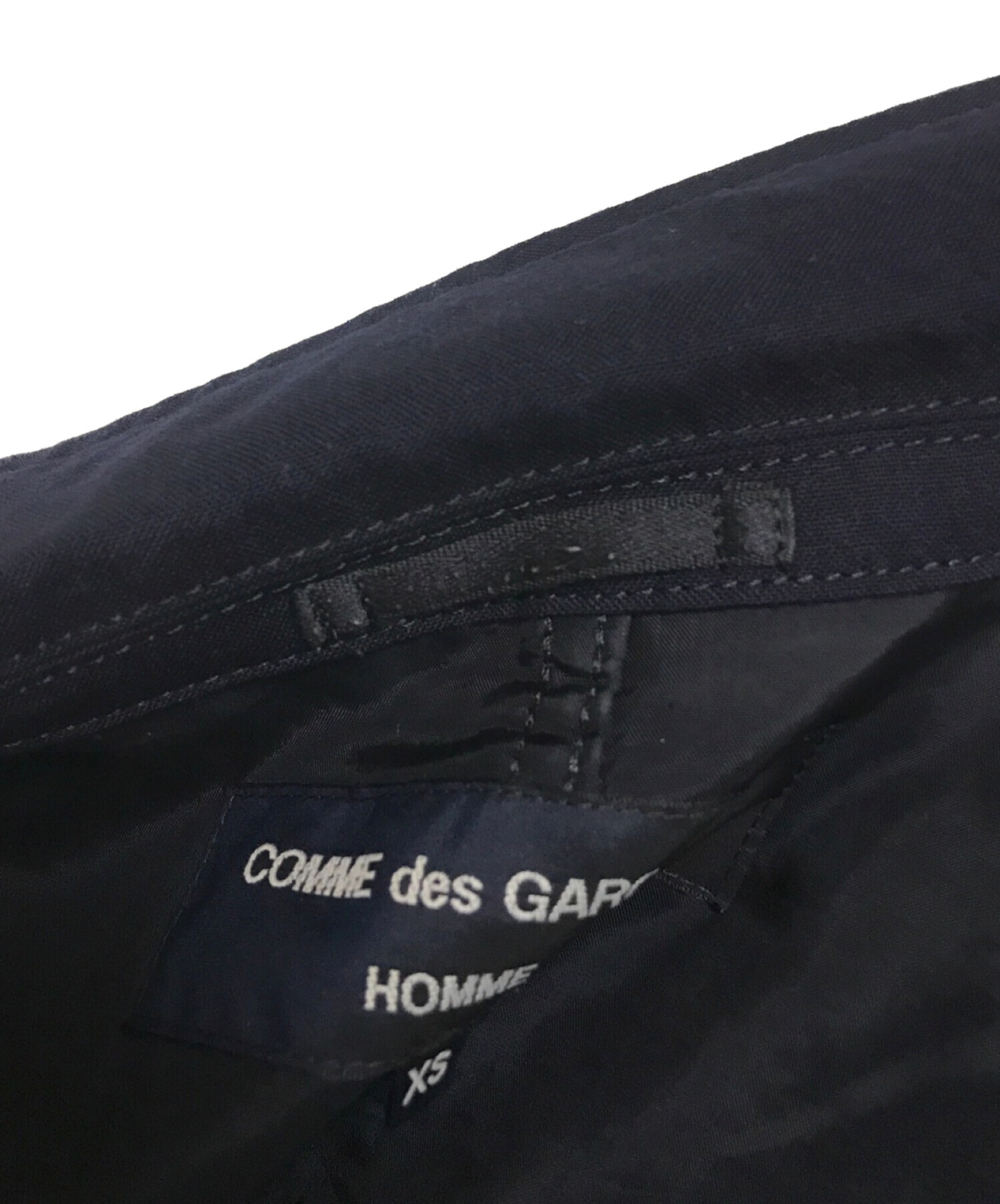 COMME des GARCONS HOMME (コムデギャルソン オム) ウールトロ パッカリング テーラード ジャケット ネイビー サイズ:XS