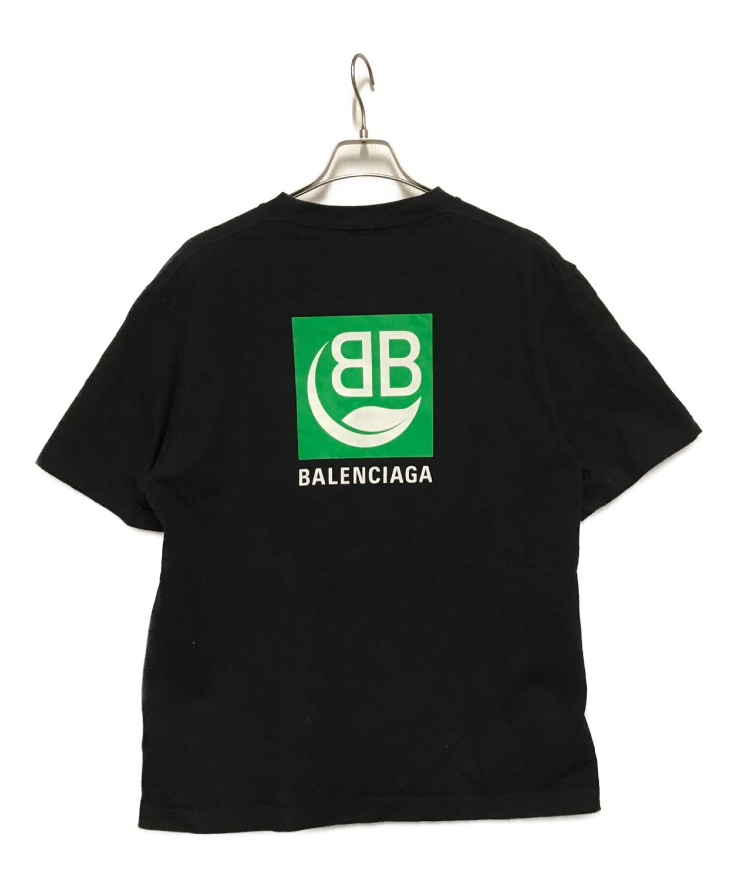 BALENCIAGA (バレンシアガ) BBロゴプリントTシャツ ブラック サイズ:M