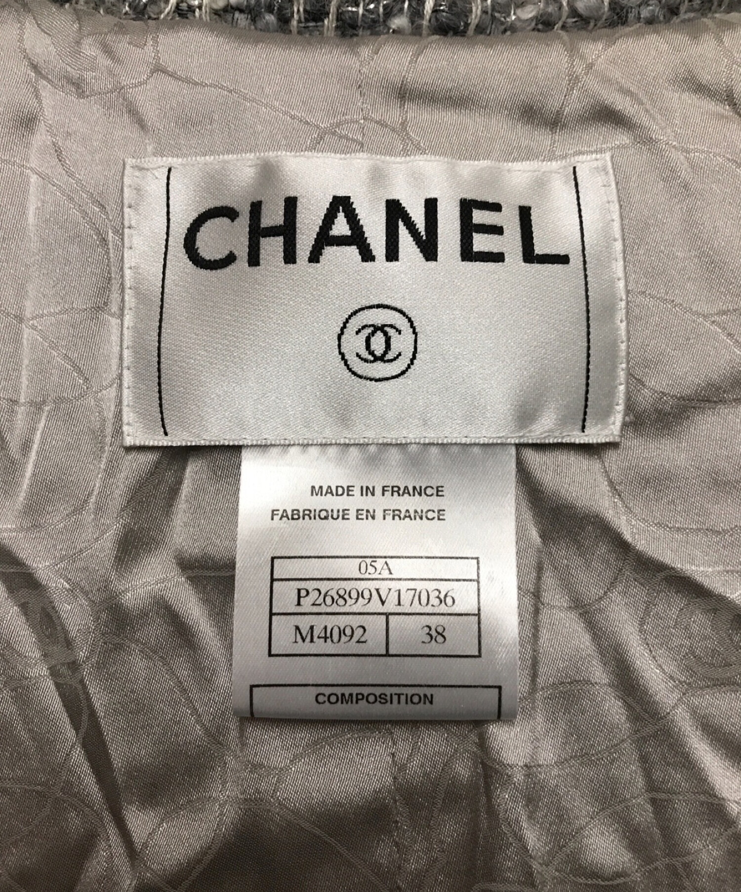 CHANEL (シャネル) ツイードコート グレー サイズ:38