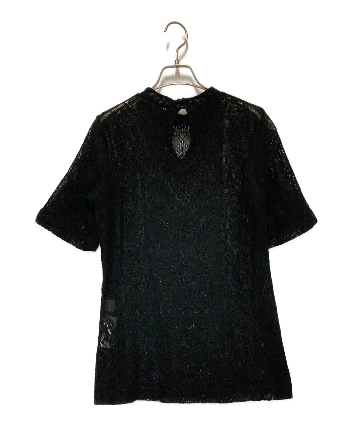 Mame Kurogouchi (マメクロゴウチ) Curtain Lace Jacquard Jersey Top　ジャガードブラウス ブラック  サイズ:L