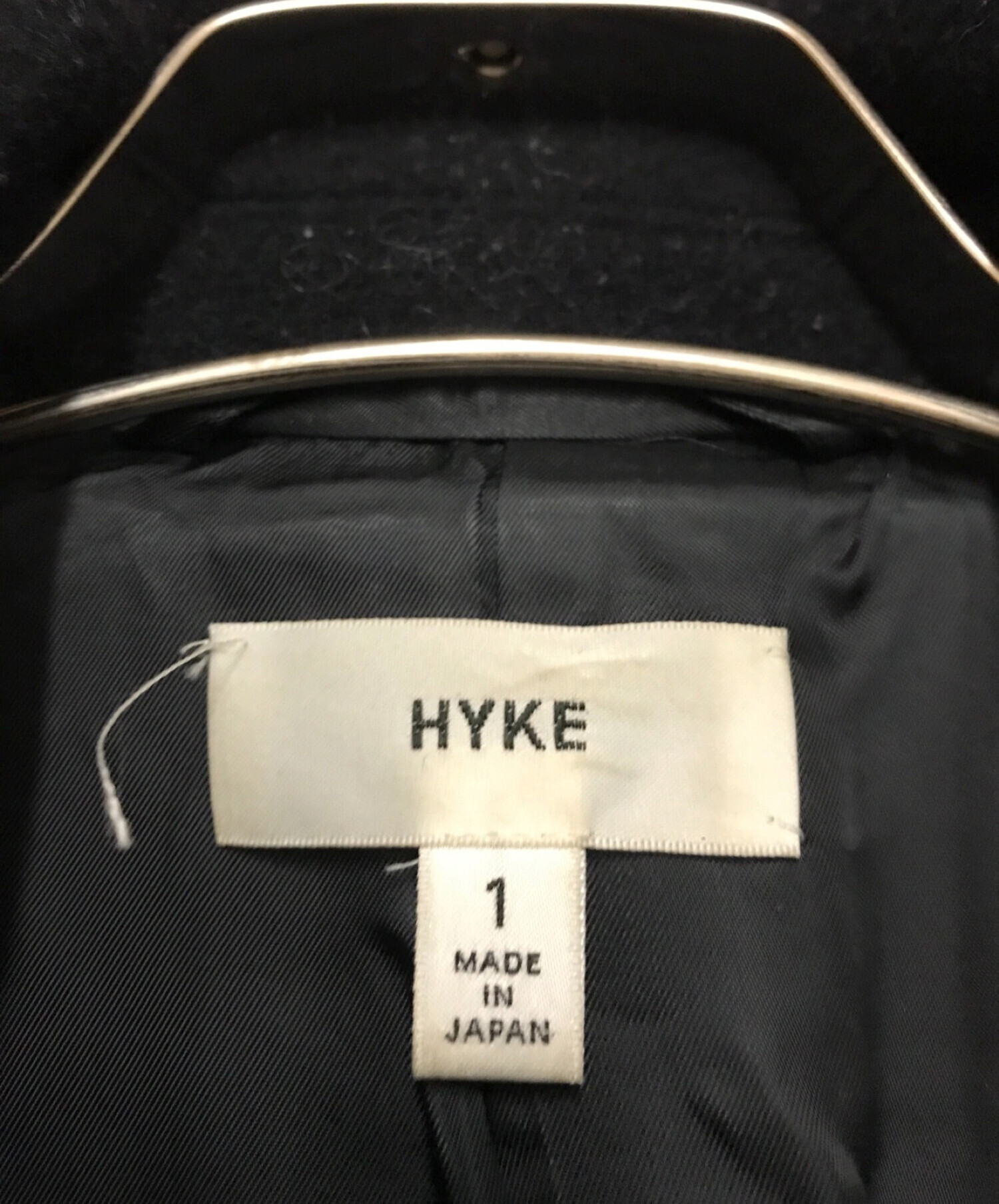 中古・古着通販】HYKE (ハイク) メルトンロングPコート ブラック