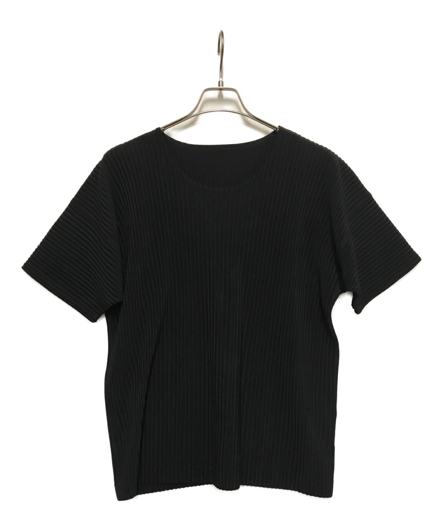 HOMME PLISSE ISSEY MIYAKE (オムプリッセ イッセイ ミヤケ) プリーツTシャツ ブラック サイズ:3