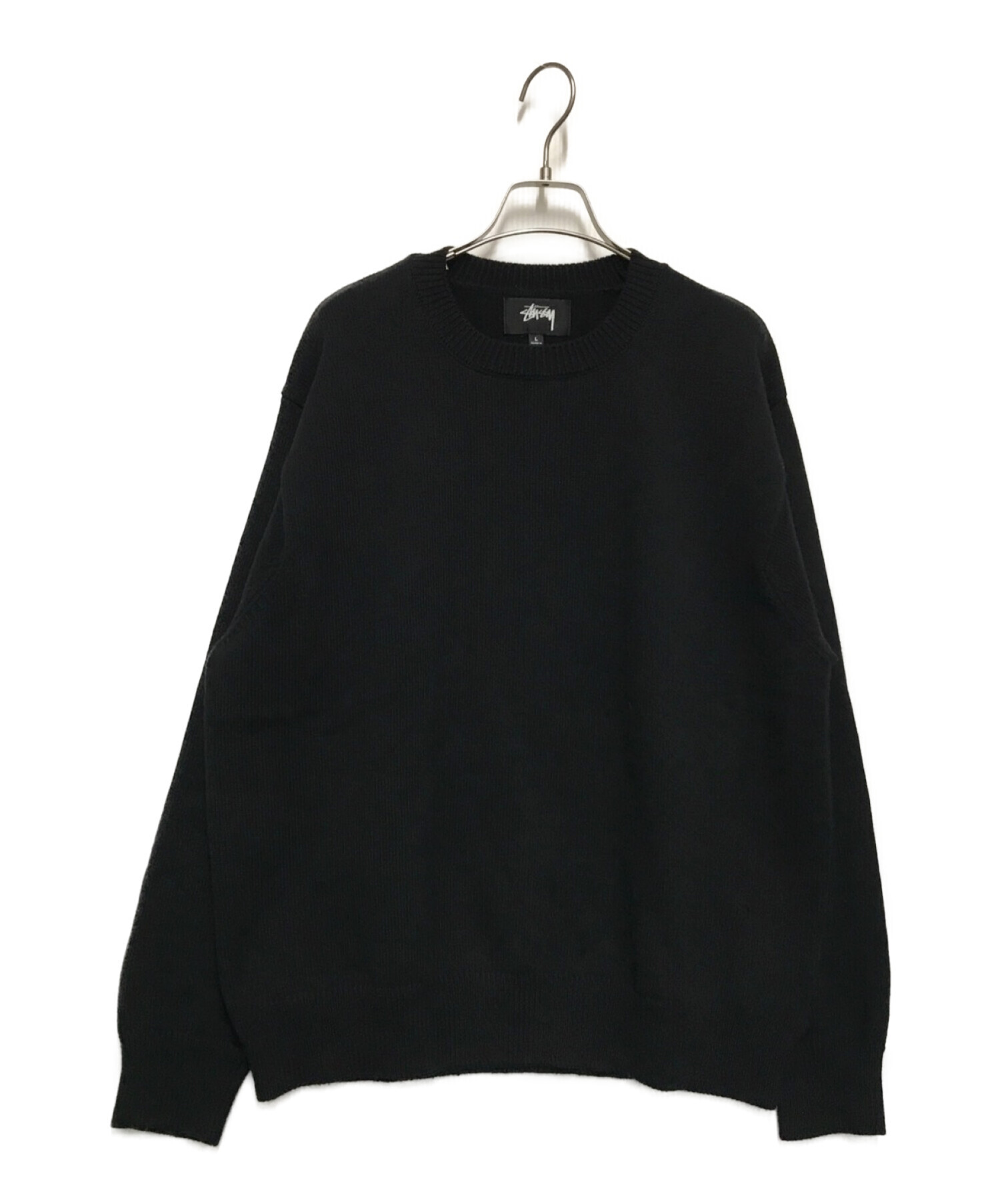 6,314円STUSSY ペントクラウン コットンニットセーター  黒色  Lサイズ