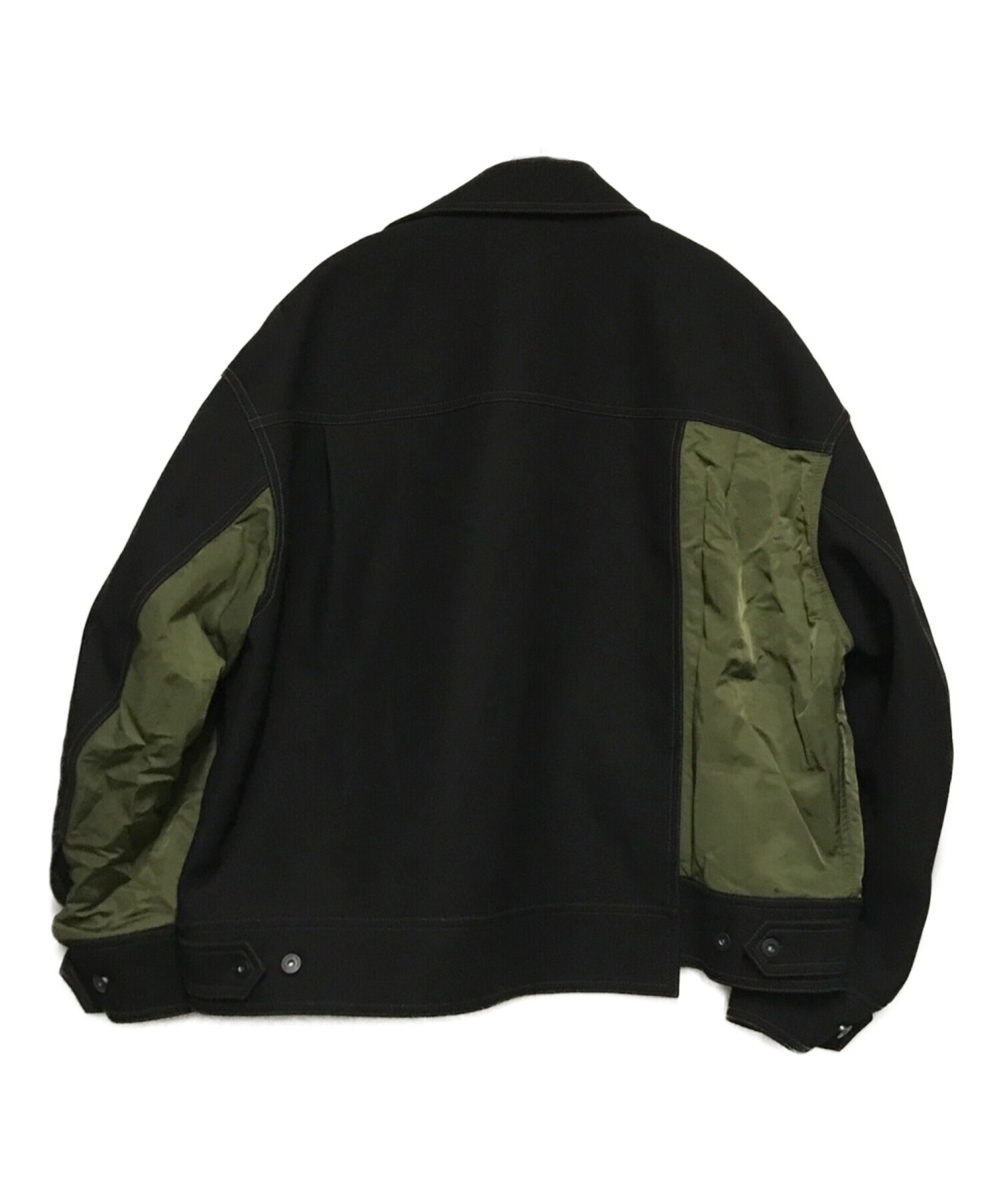 FenG CHen WANG (フェンチェンワン) ドッキングジャケット オリーブ×ブラック サイズ:L