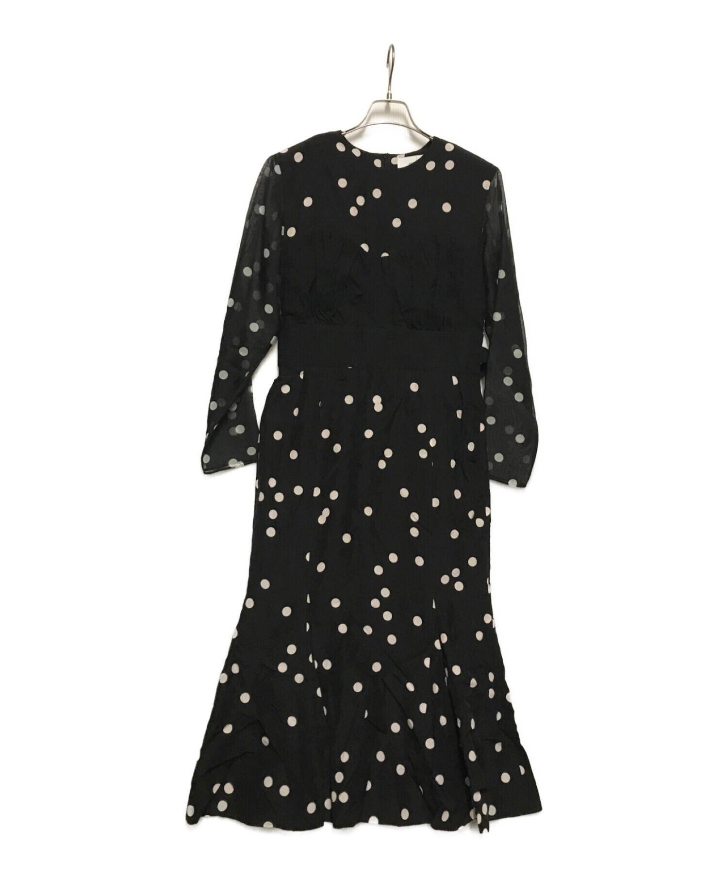 AKIRA NAKA (アキラナカ) Erna dress/ドット柄ドレスワンピース ブラック サイズ:2