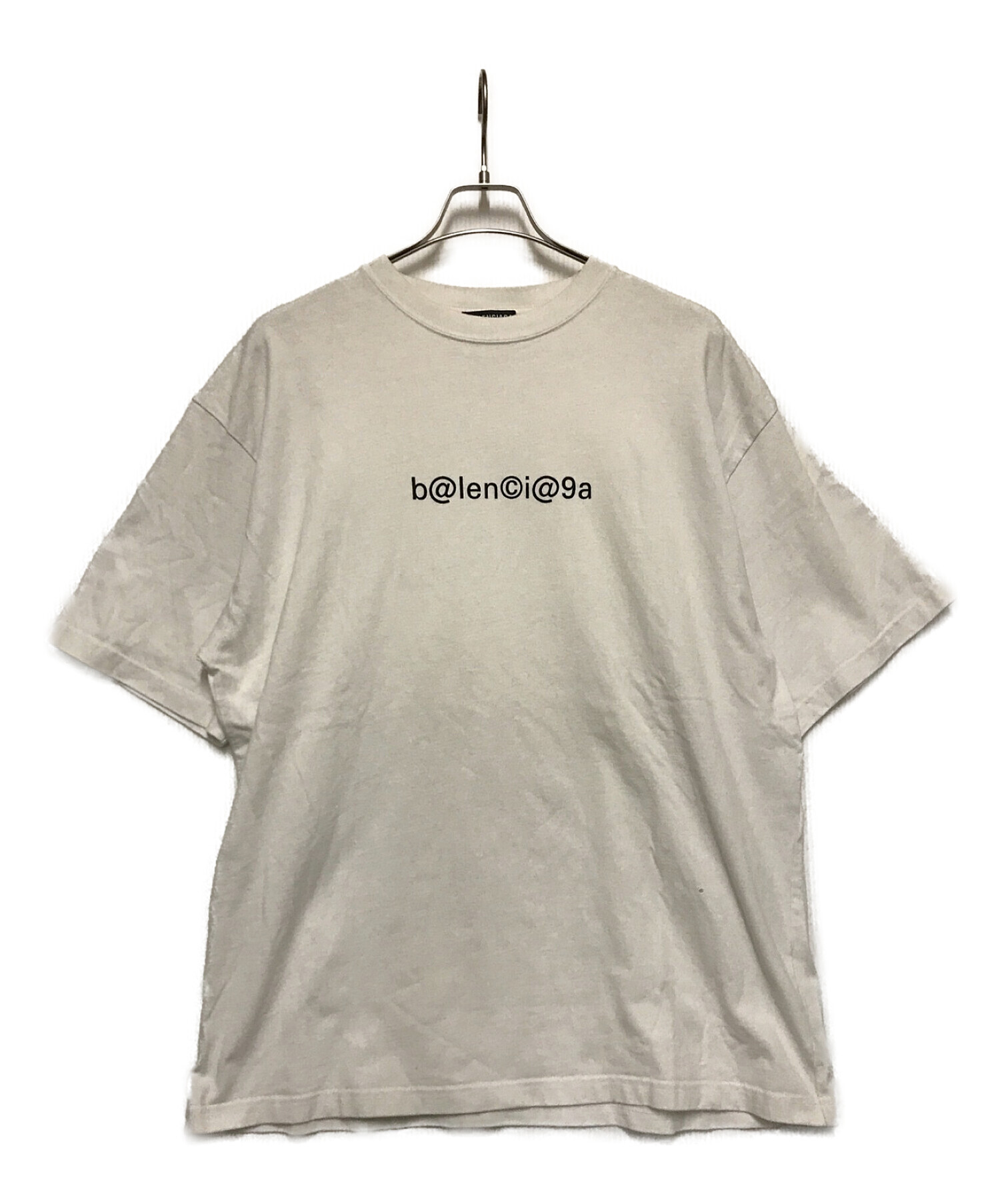 BALENCIAGA (バレンシアガ) オーバーサイズロゴTシャツ ホワイト サイズ:L