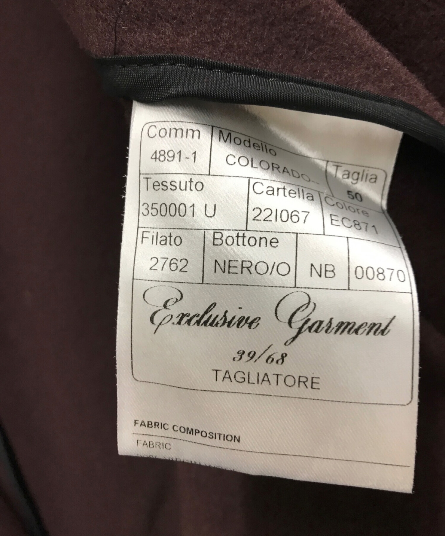 中古・古着通販】TAGLIATORE (タリアトーレ) ウールカシミアフランネル