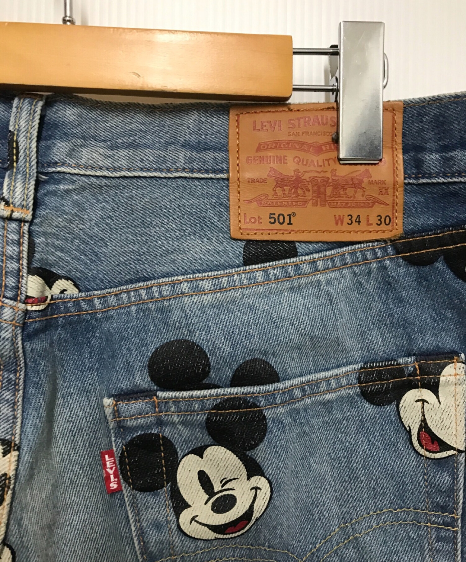 LEVI'S PReMIUM×Disney (リーバイス プレミアム×ディズニー) 501コラボデニムパンツ インディゴ サイズ:W34