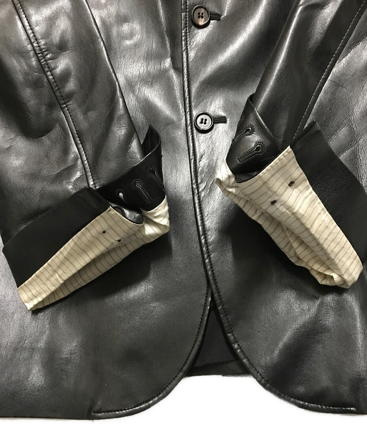 中古・古着通販】MARNI (マルニ) Fake Leather Jacket ブラック サイズ