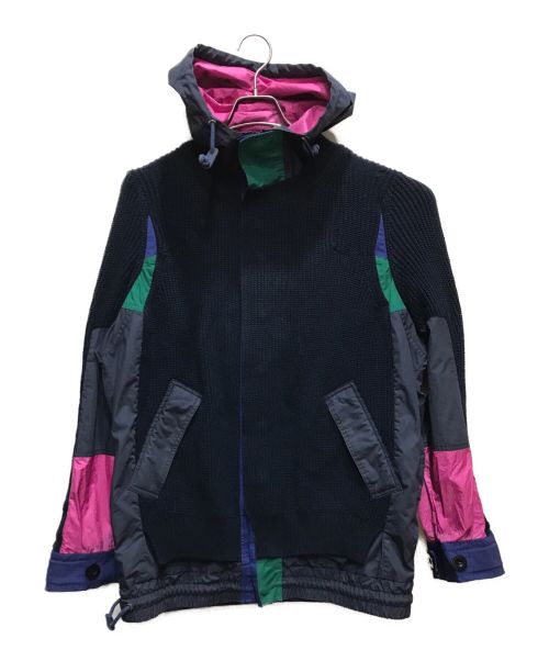 【中古・古着通販】sacai (サカイ) 異素材切替ジャケット ネイビー