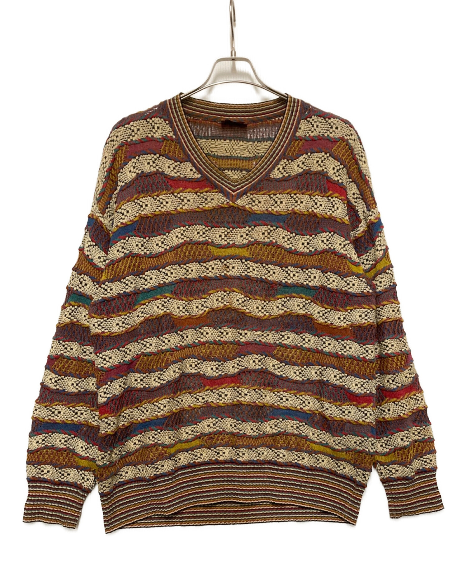 missoni (ミッソーニ) オールド総柄Vネックニット マルチカラー サイズ:50