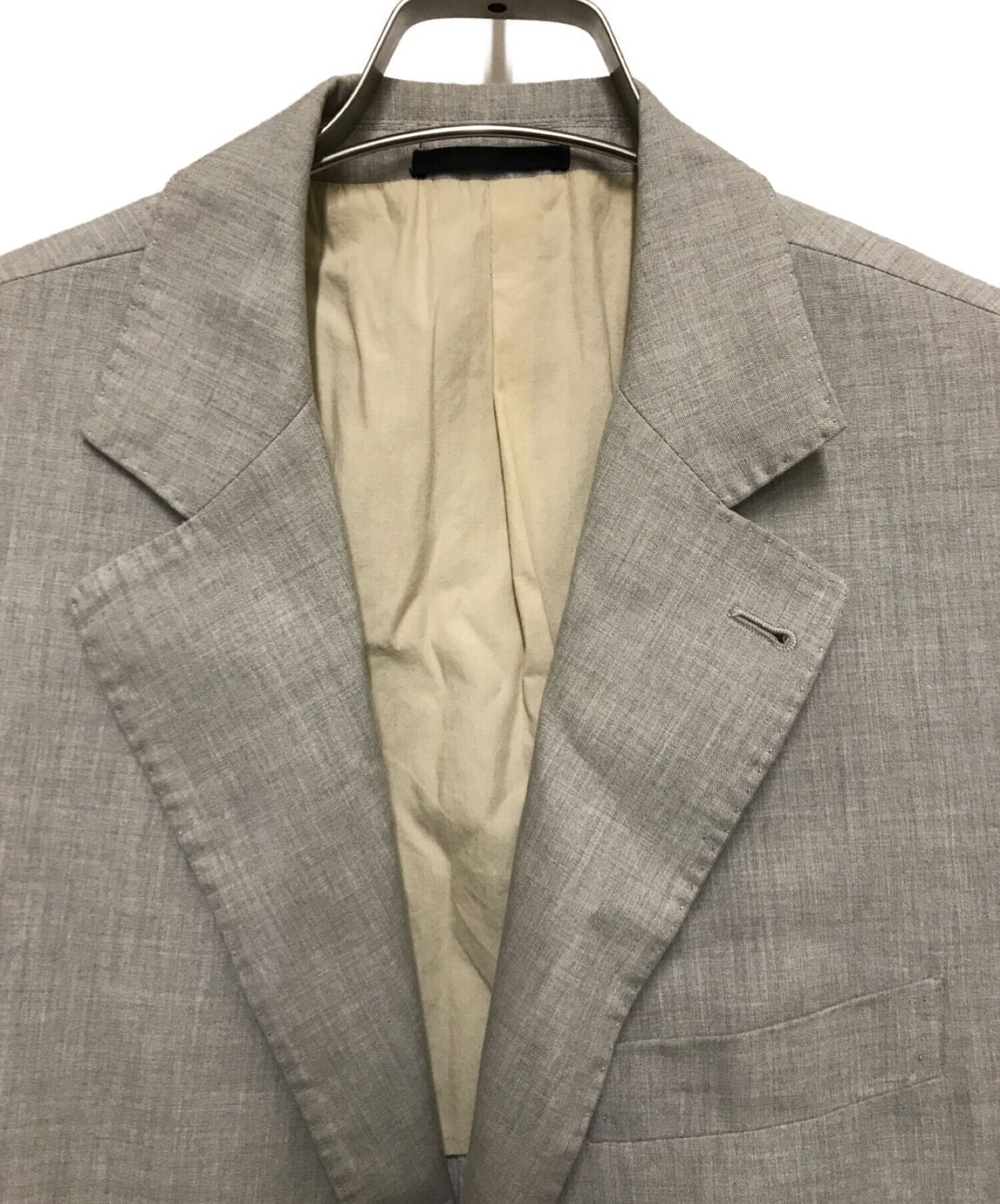 BRUNELLO CUCINELLI (ブルネロクチネリ) 3Bコットンテーラードジャケット グレー サイズ:50