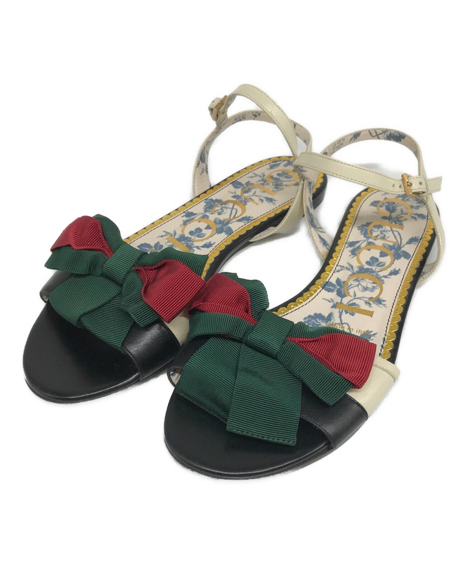 中古・古着通販】GUCCI (グッチ) アンクルストラップサンダル ホワイト