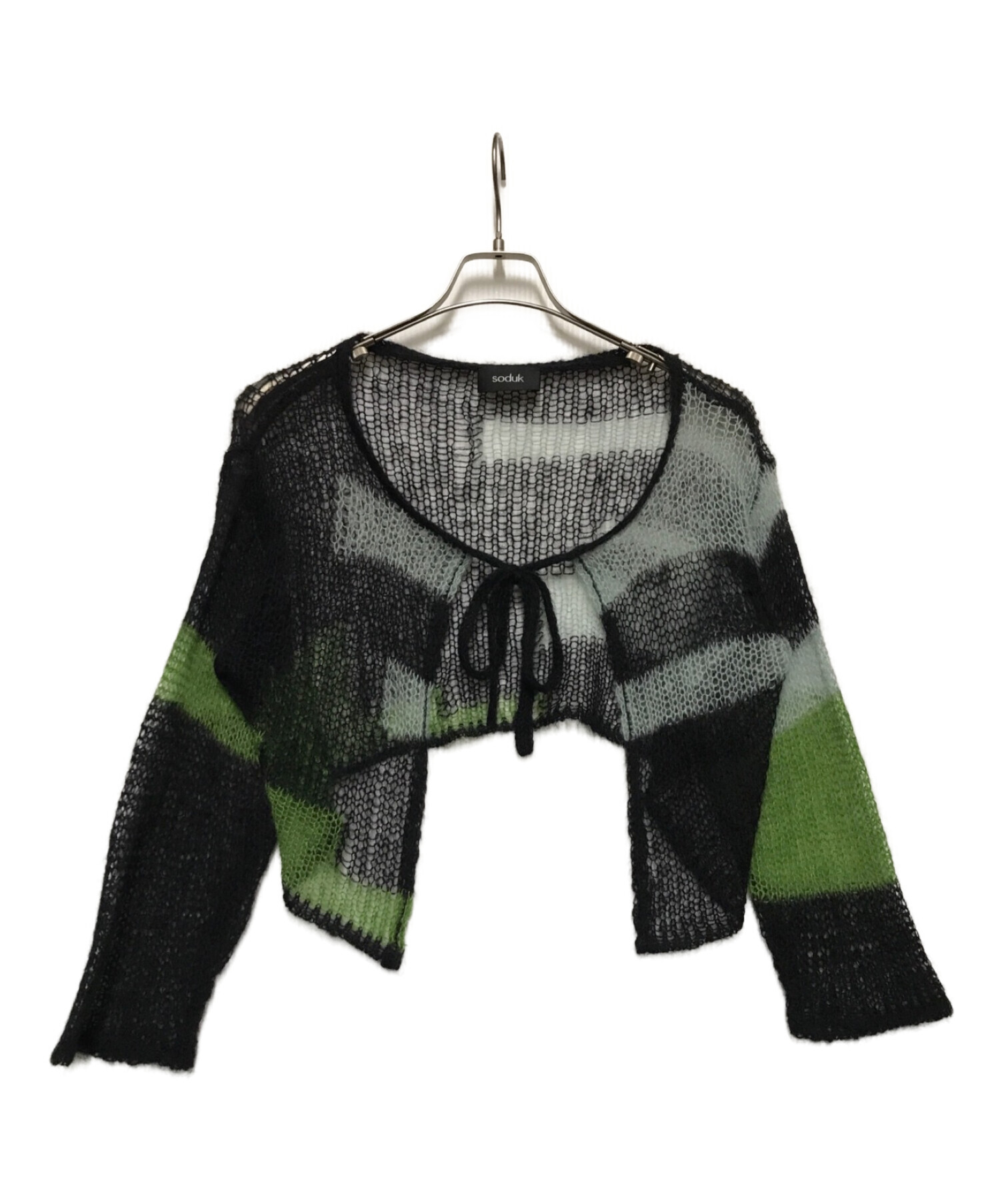 soduk (スドーク) patchwork knit CD ブラック×グリーン サイズ:FREE