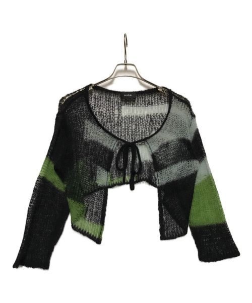 新品 soduk patchwork knit cardigan / black