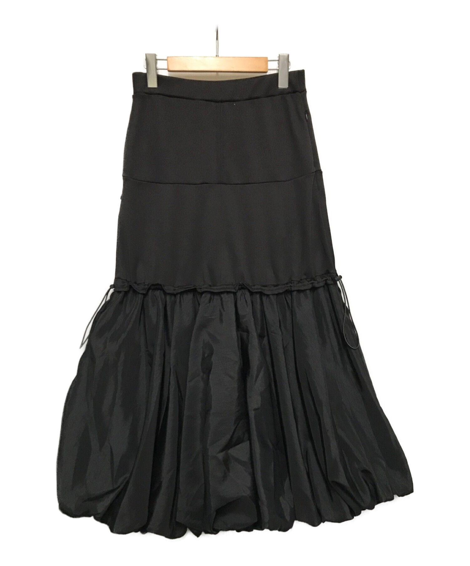 UN3D. (アンスリード) ドローストリングバルーンスカート ブラック サイズ:40