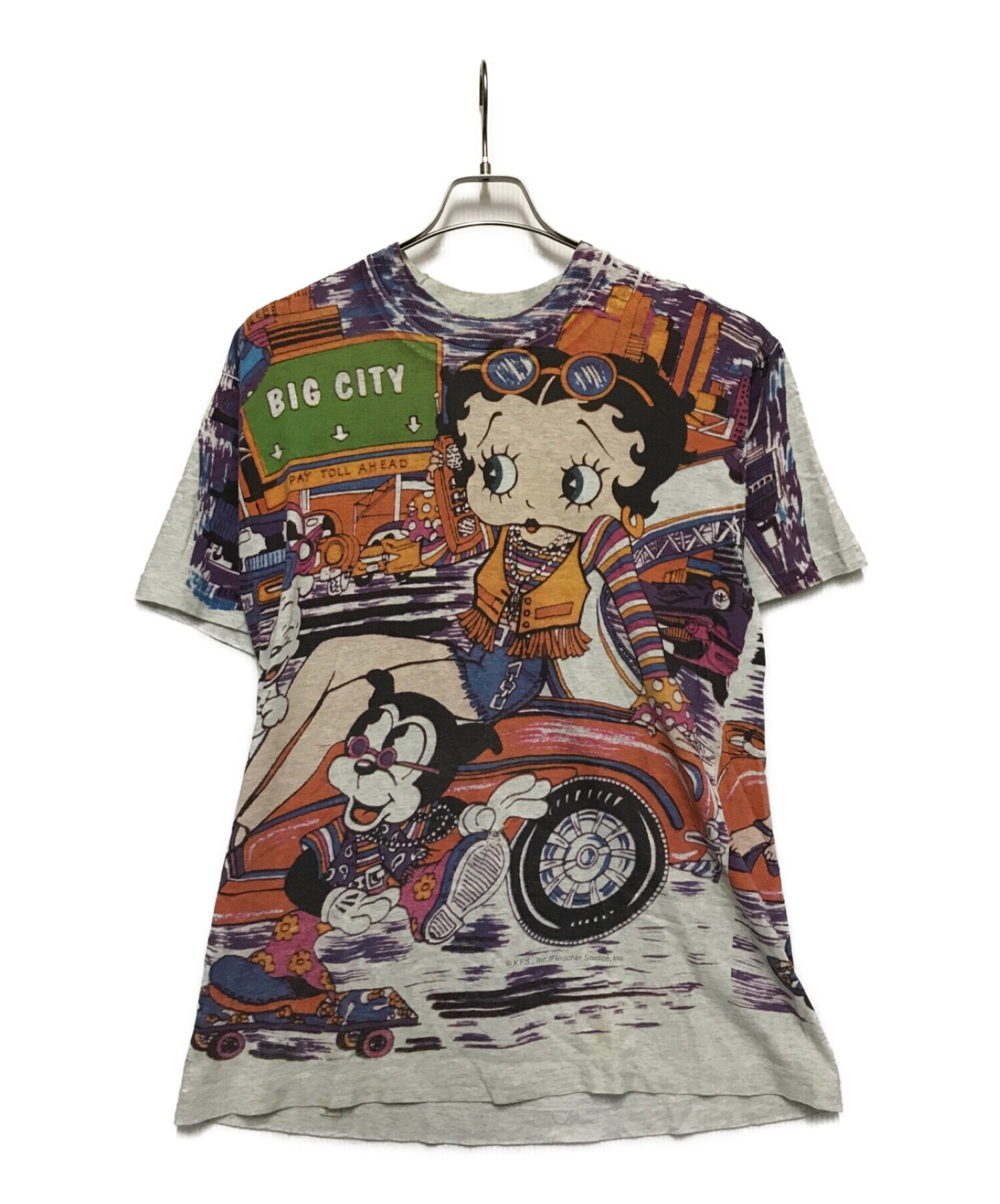 BETTY BOOP (ベティー・ブープ) 90's 両面プリントTシャツ グレー サイズ:L