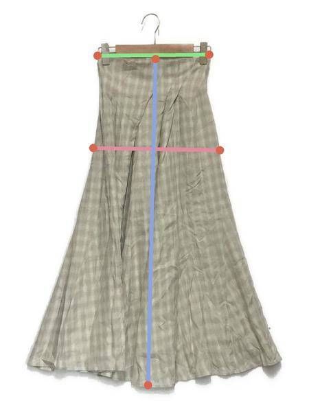 中古・古着通販】Mame Kurogouchi (マメクロゴウチ) 23SSLinen Mix Ombre Check Flare Skirt  リネンミックスオンブレチェックフレアスカート グリーン サイズ:1｜ブランド・古着通販 トレファク公式【TREFAC FASHION】スマホサイト