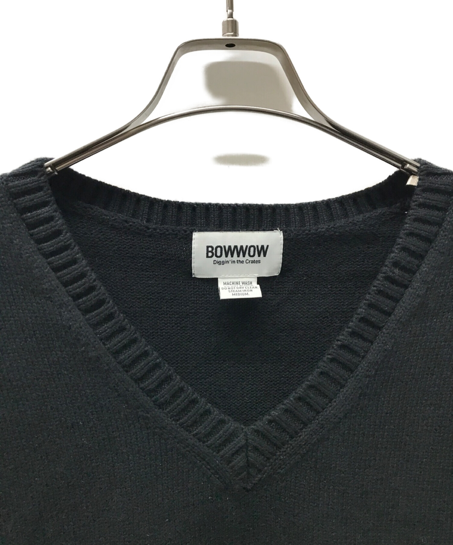 中古・古着通販】BOWWOW (バウワウ) COTTON KNIT VEST ブラック サイズ