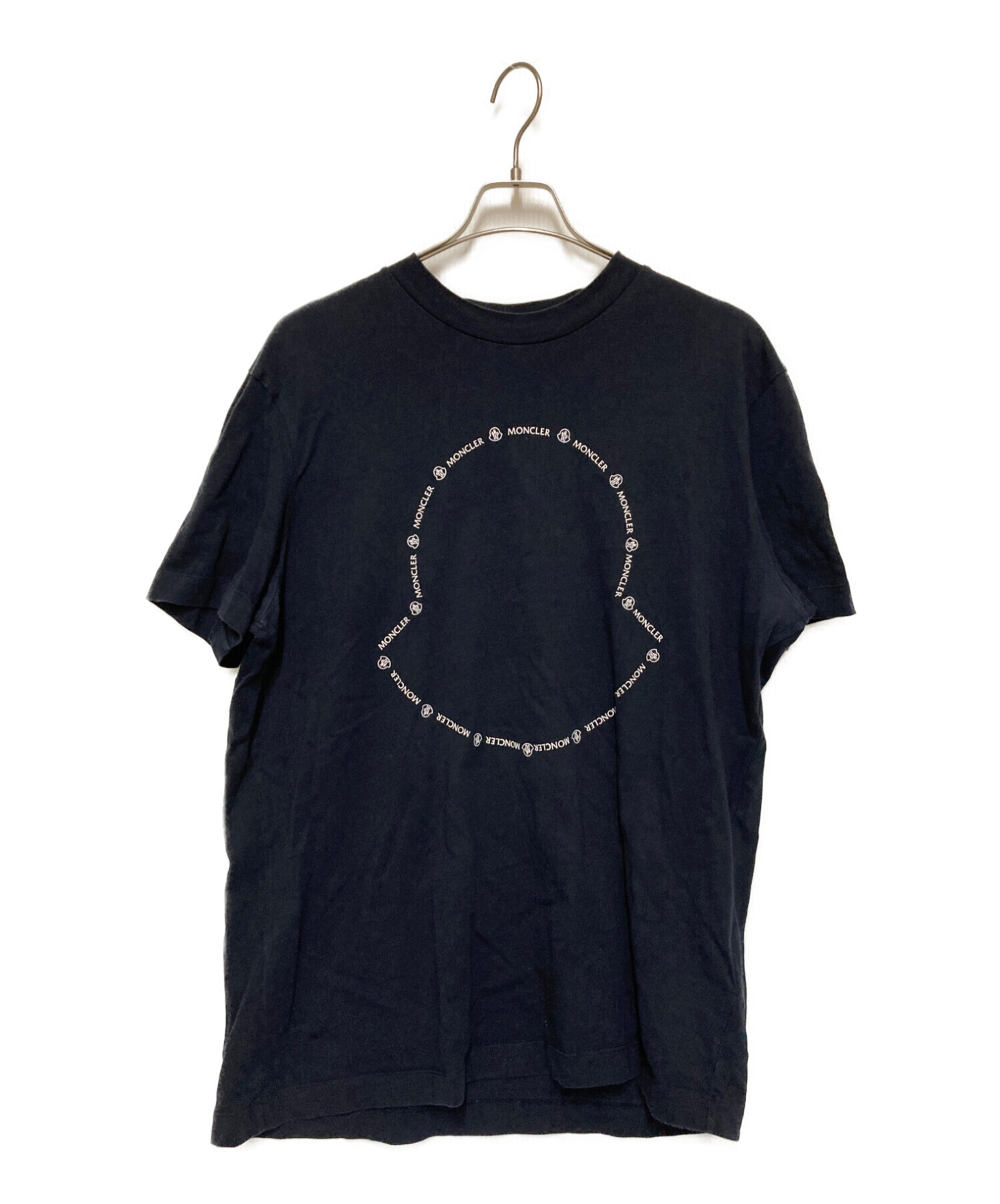 中古・古着通販】MONCLER (モンクレール) プリントTシャツ ネイビー